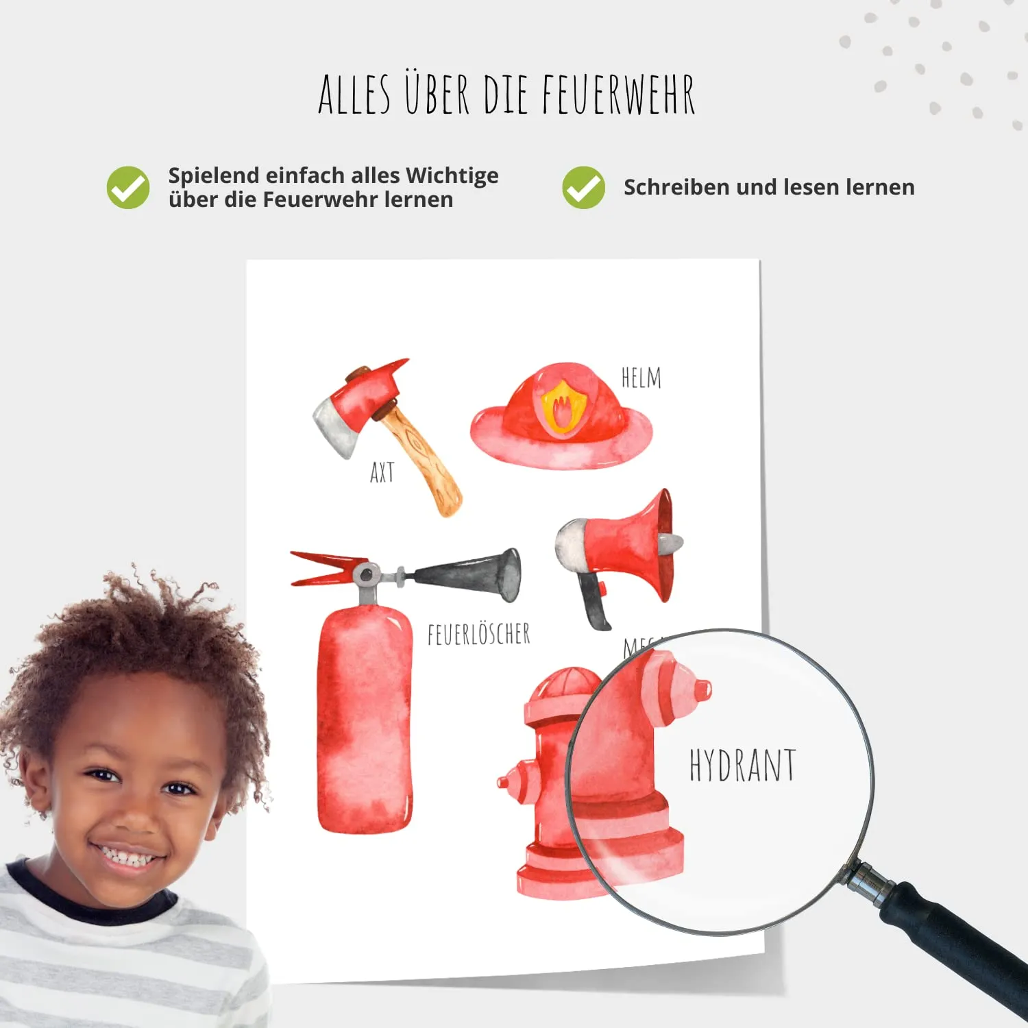 MeinBaby123 Feuerwehr Poster 6er Set A4 und A5