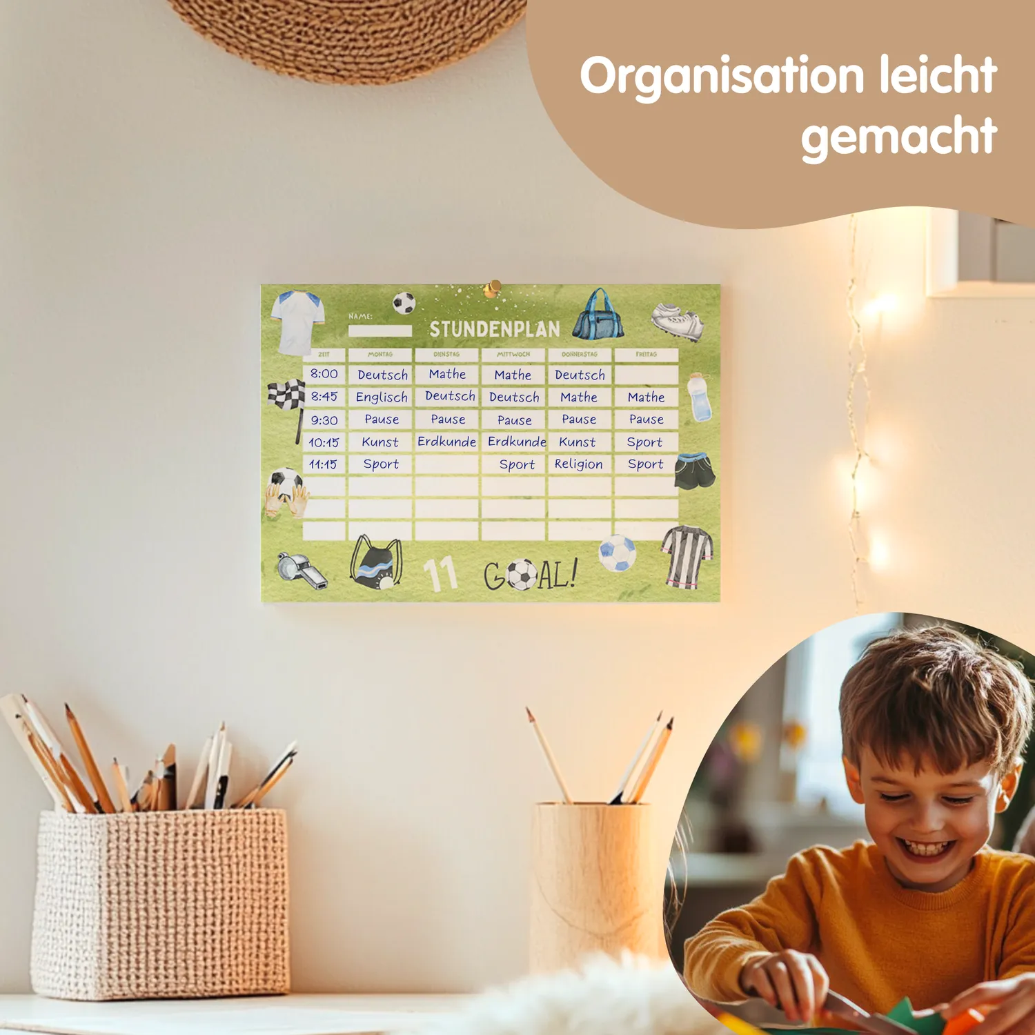 MeinBaby123 Fußball Stundenplan Kinder PDF A4 ausdruckbar