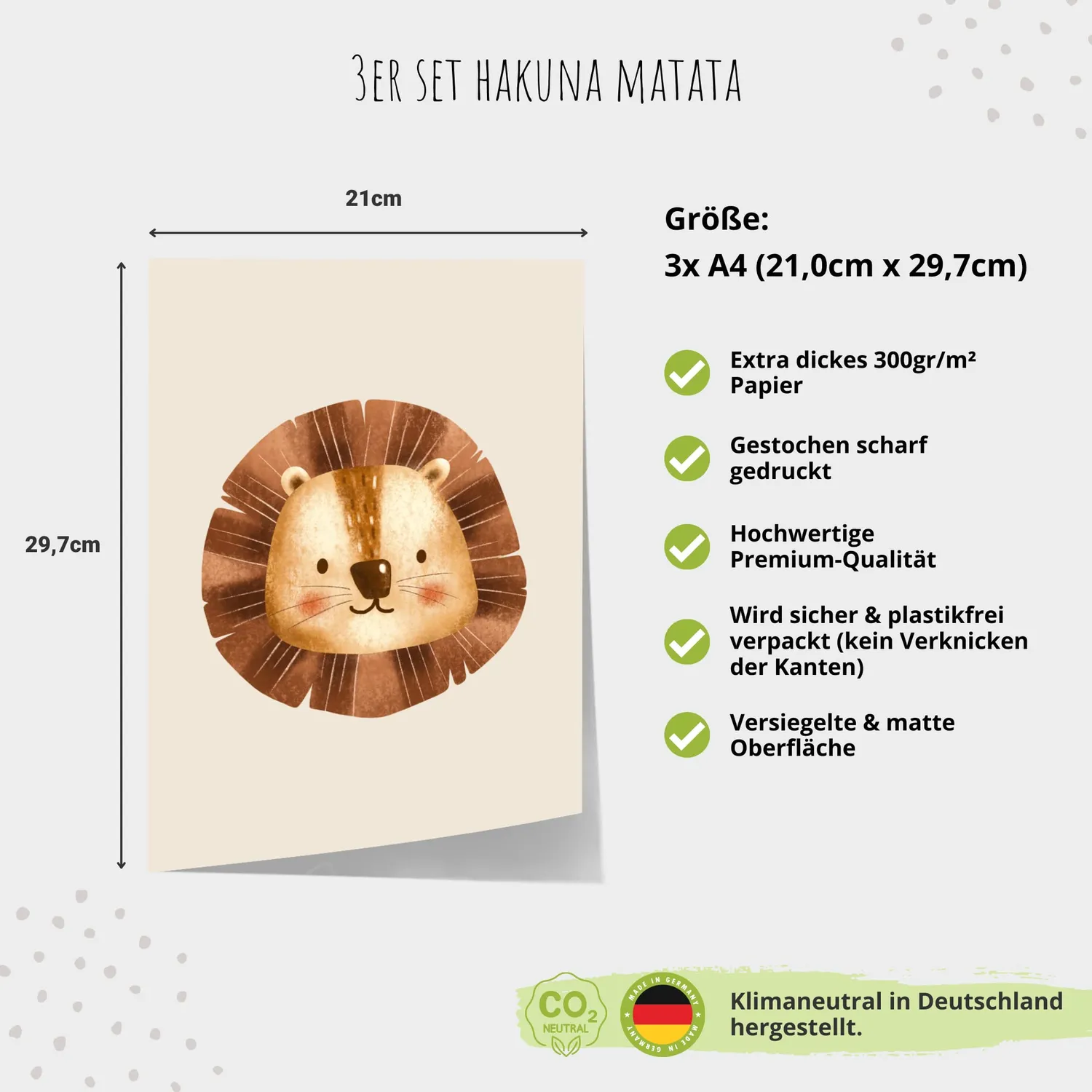 MeinBaby123 Hakuna Matata Poster 3er Set A4 Boho