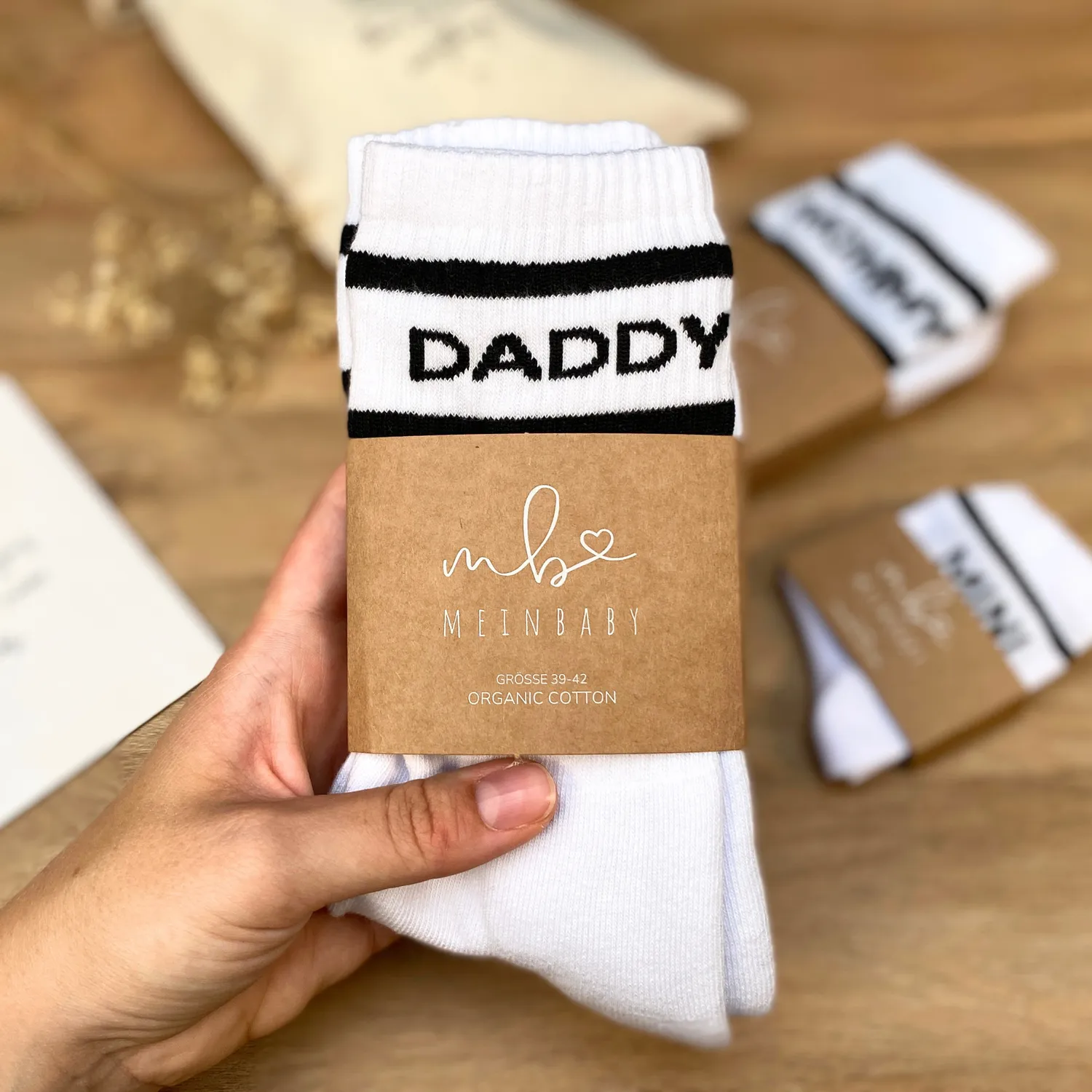 MeinBaby123 Retro-Socken Daddy Tennissocken Bio-Baumwolle 43-46