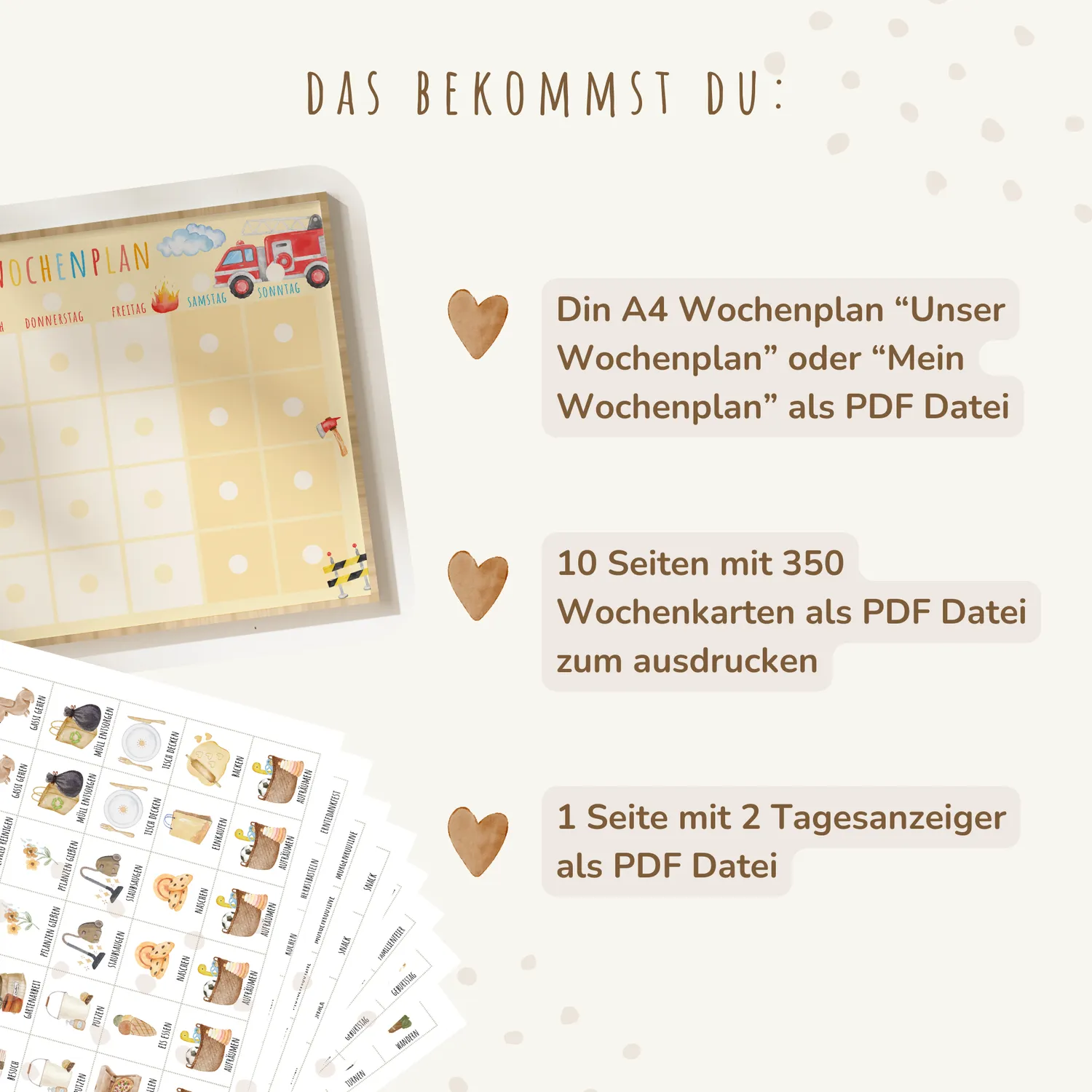 MeinBaby123 Feuerwehr Wochenplan Montessori PDF Ausdruck