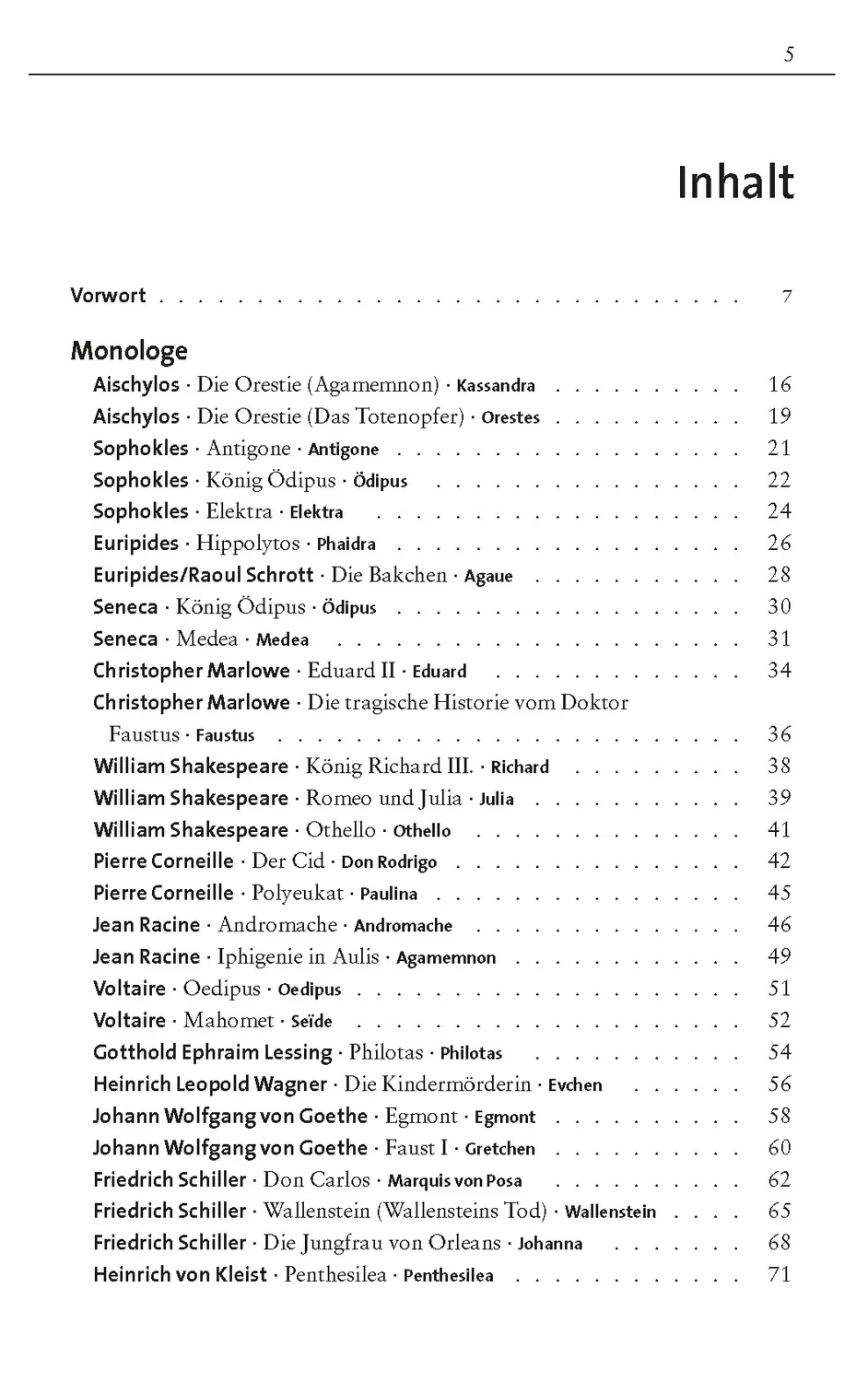 Seemann Henschel 55 tragische Monologe Theaterbuch Frauen Männer