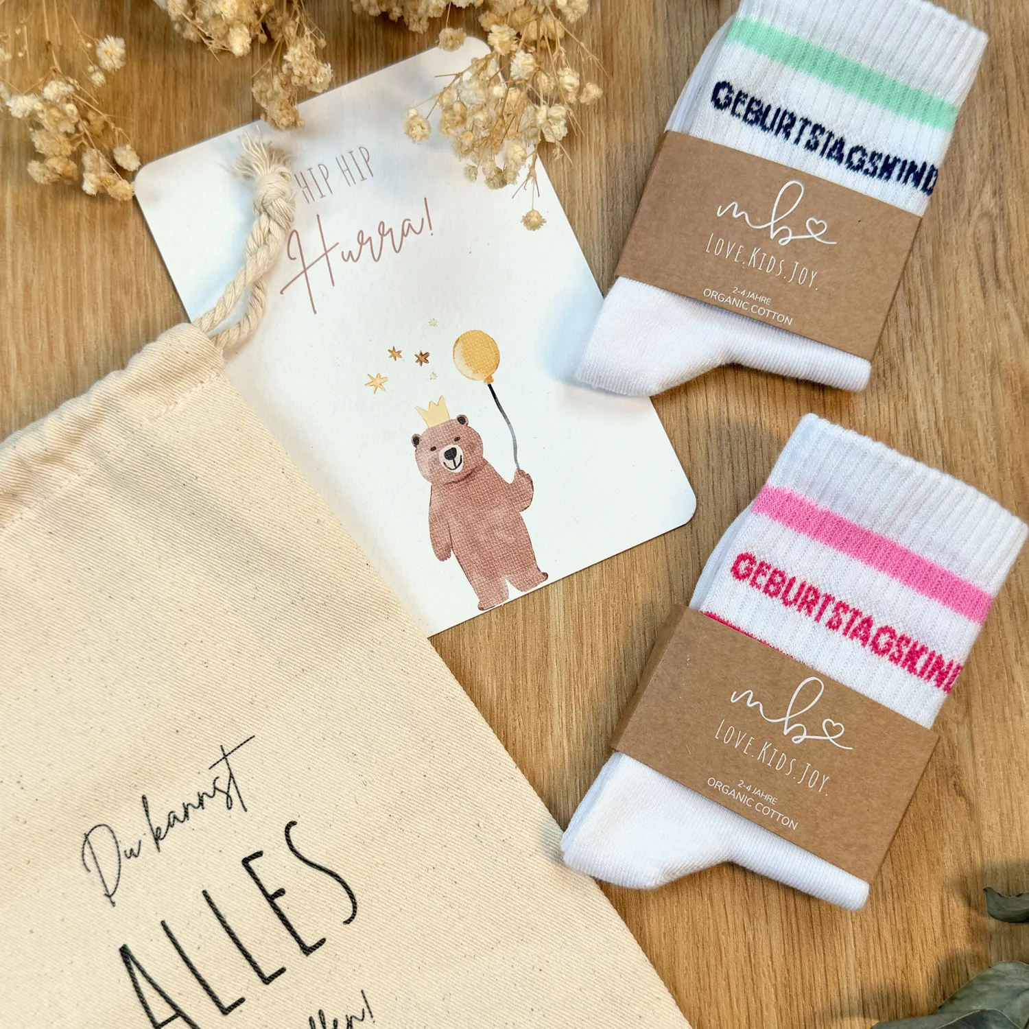 MeinBaby123 Geburtstagskind Socken Pink Baumwolle 1 Paar