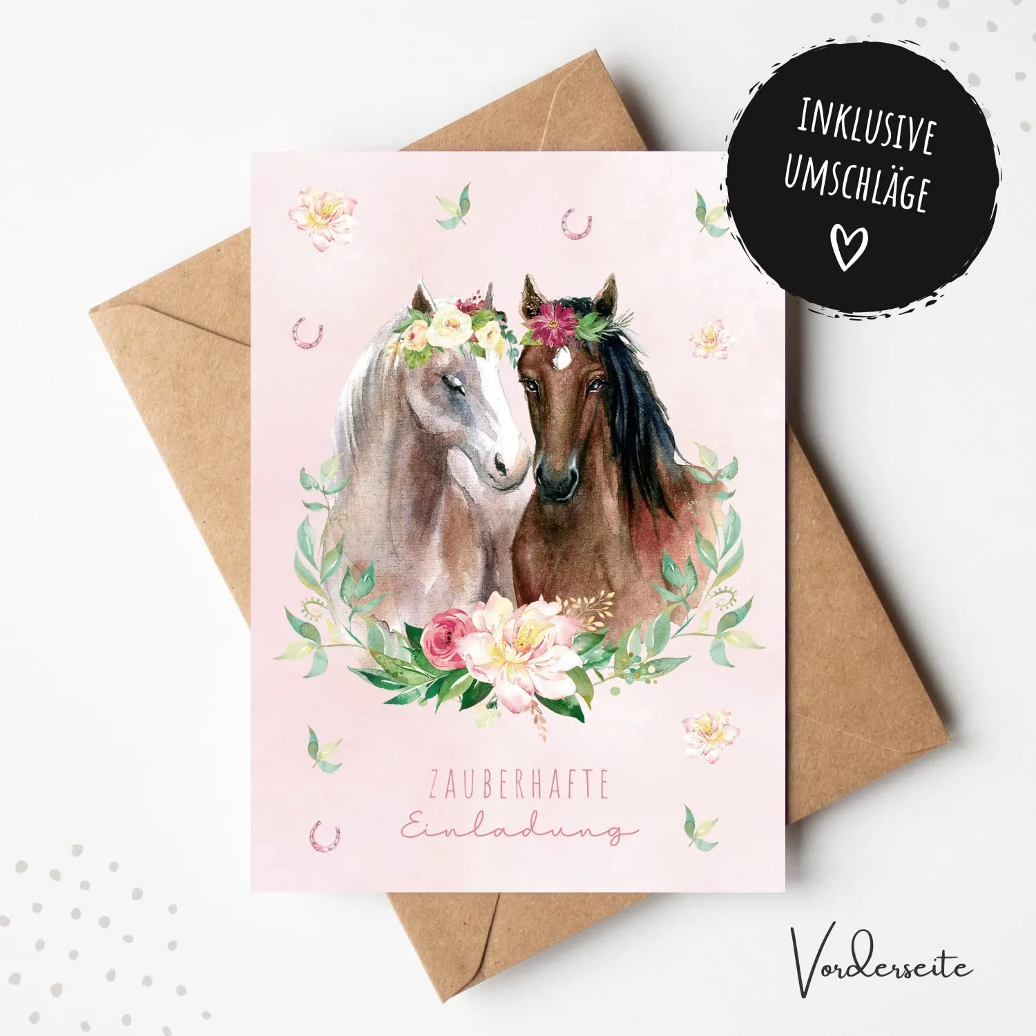 MeinBaby123 Pferd Einladungskarten Kindergeburtstag 10er