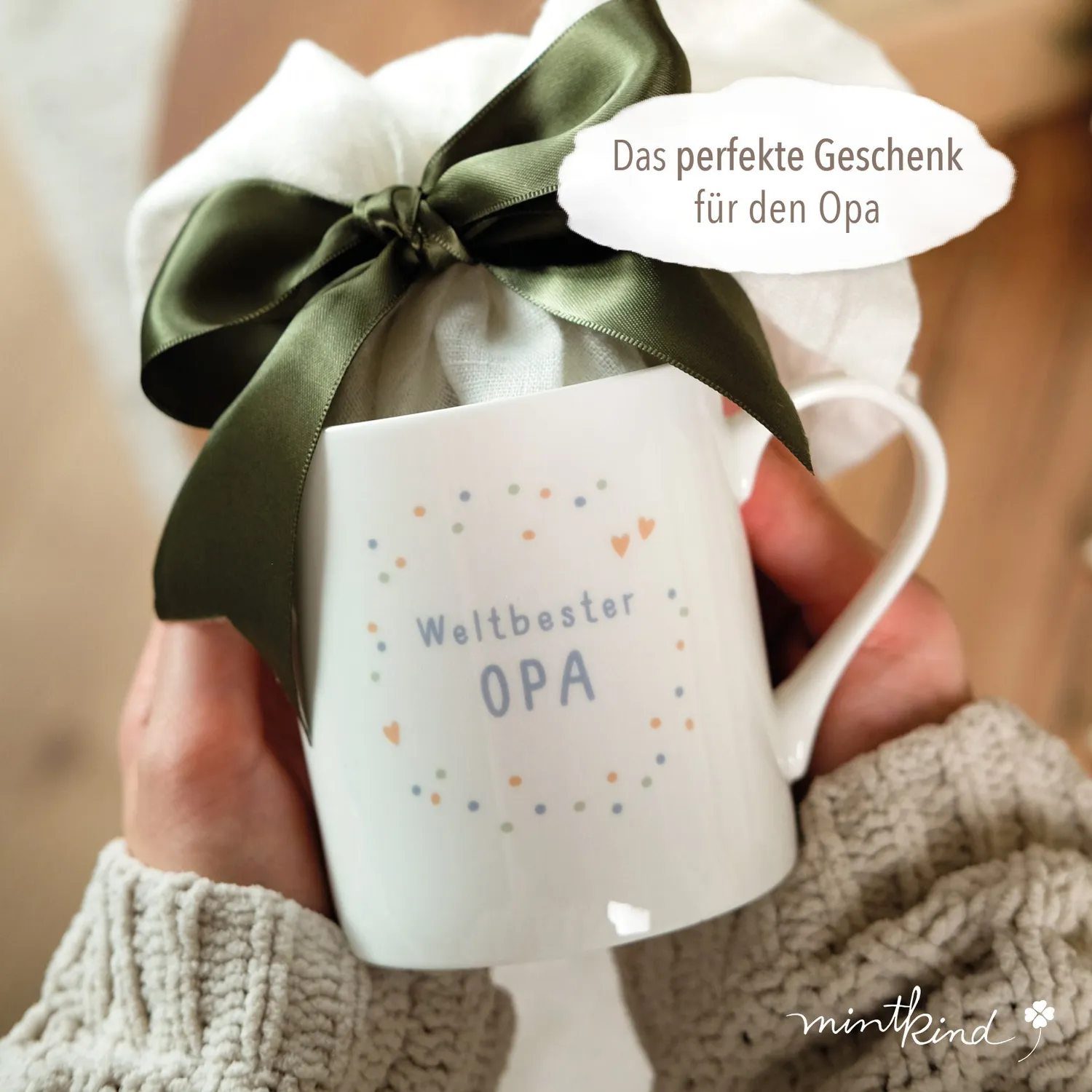 MINTKIND Konfetti Weltbester Opa Tasse 330 ml Porzellan