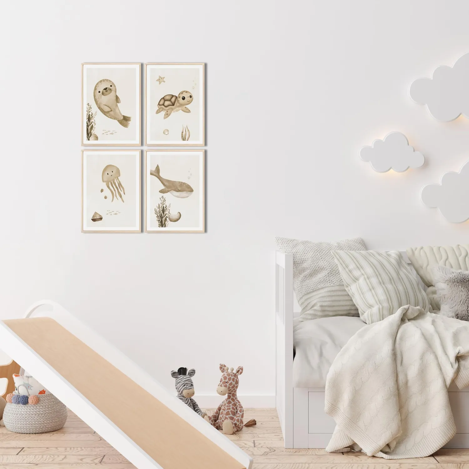 MeinBaby123 Unterwasserwelt Kinderzimmerposter 4er Set A4