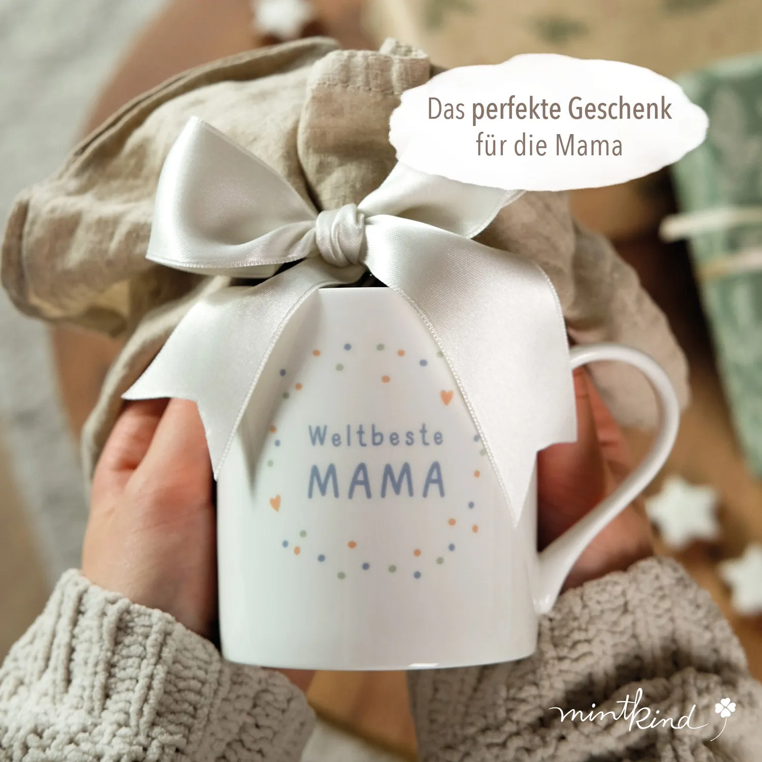 MINTKIND Weltbeste Mama Tasse Konfetti Porzellan 330 ml