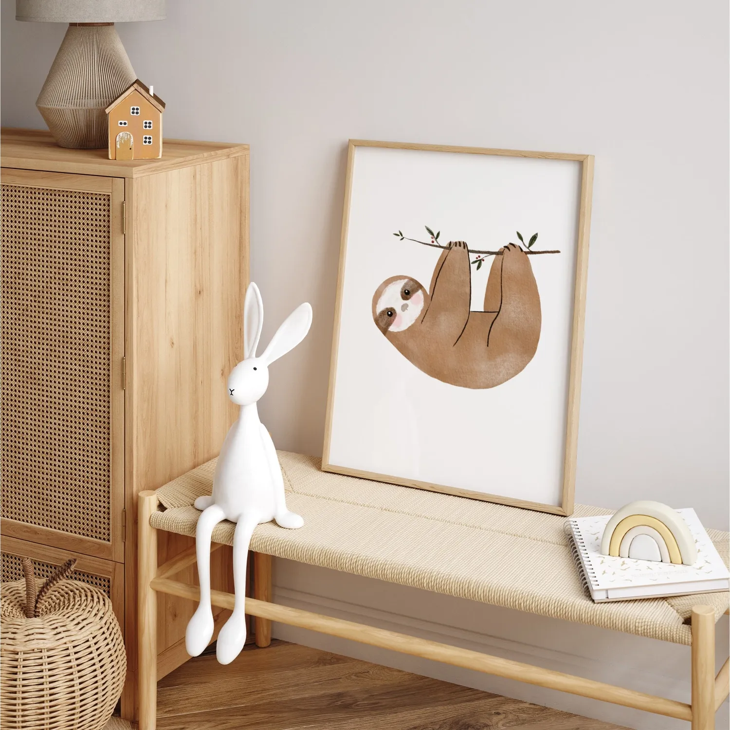 MeinBaby123 Faultier & Freunde Poster 6er Set A4 matt