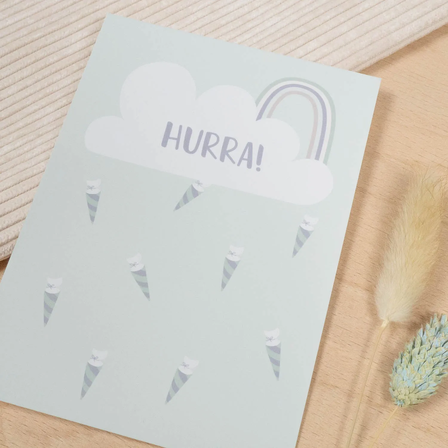 MINTKIND Postkarte Hurra Mint DIN A6 300g