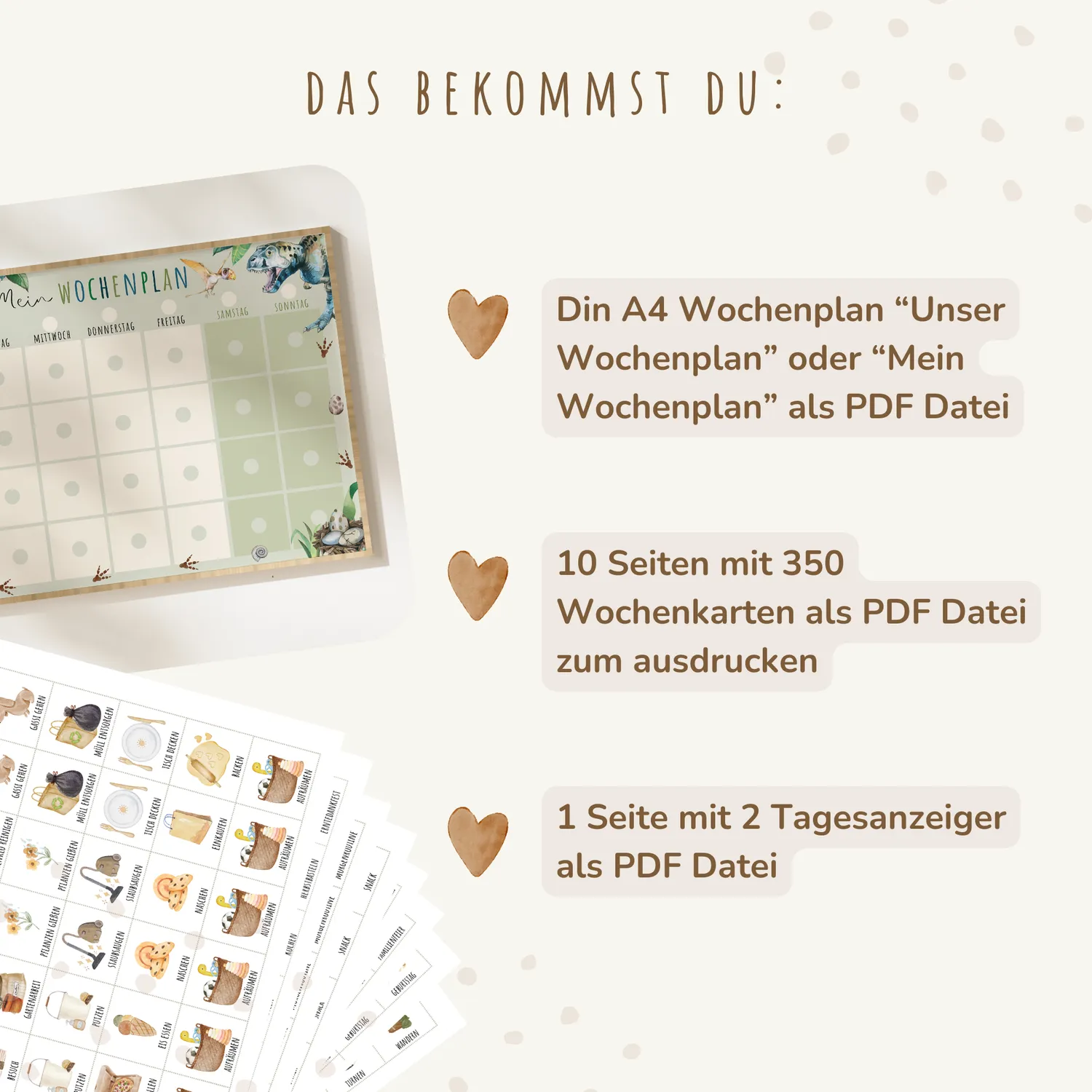 MeinBaby123 Dino Wochenplan Kinder zum Ausdrucken