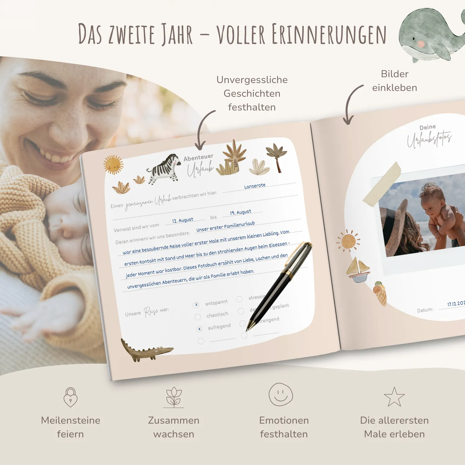 MeinBaby123 Babyalbum Dein zweites Jahr Leinen gebunden