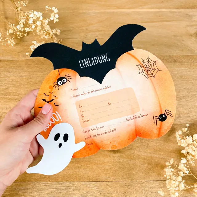 MeinBaby123 Halloween Einladungskarten 10 Stück Bastelset