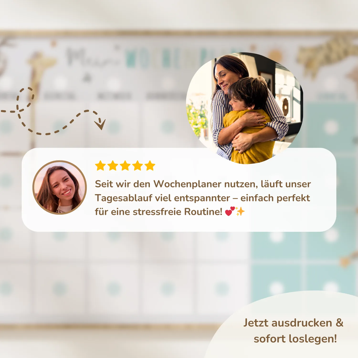 MeinBaby123 Montessori Wochenplan Kinder Boho PDF zum Ausdrucken