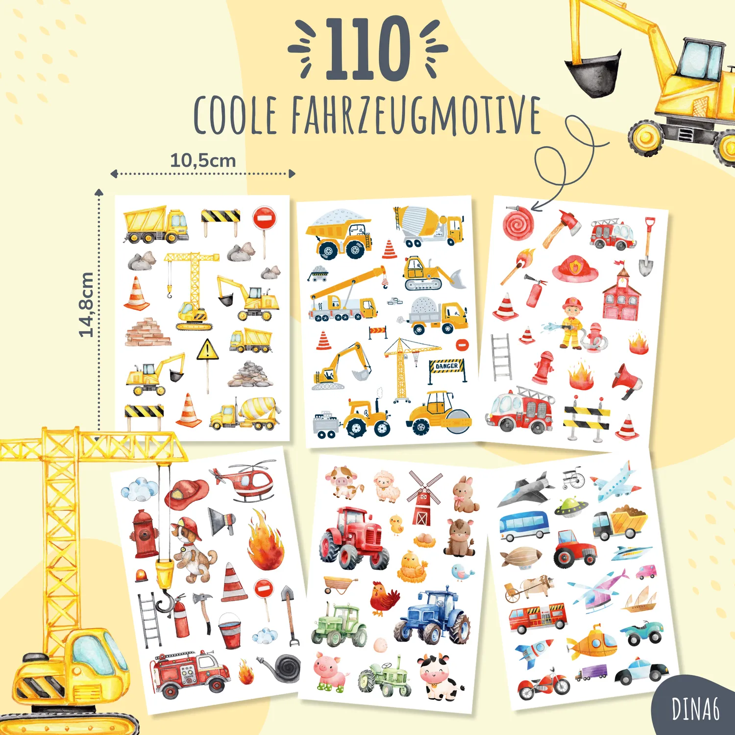 MeinBaby123 Bagger Kinder Tattoos 110er hautfreundlich