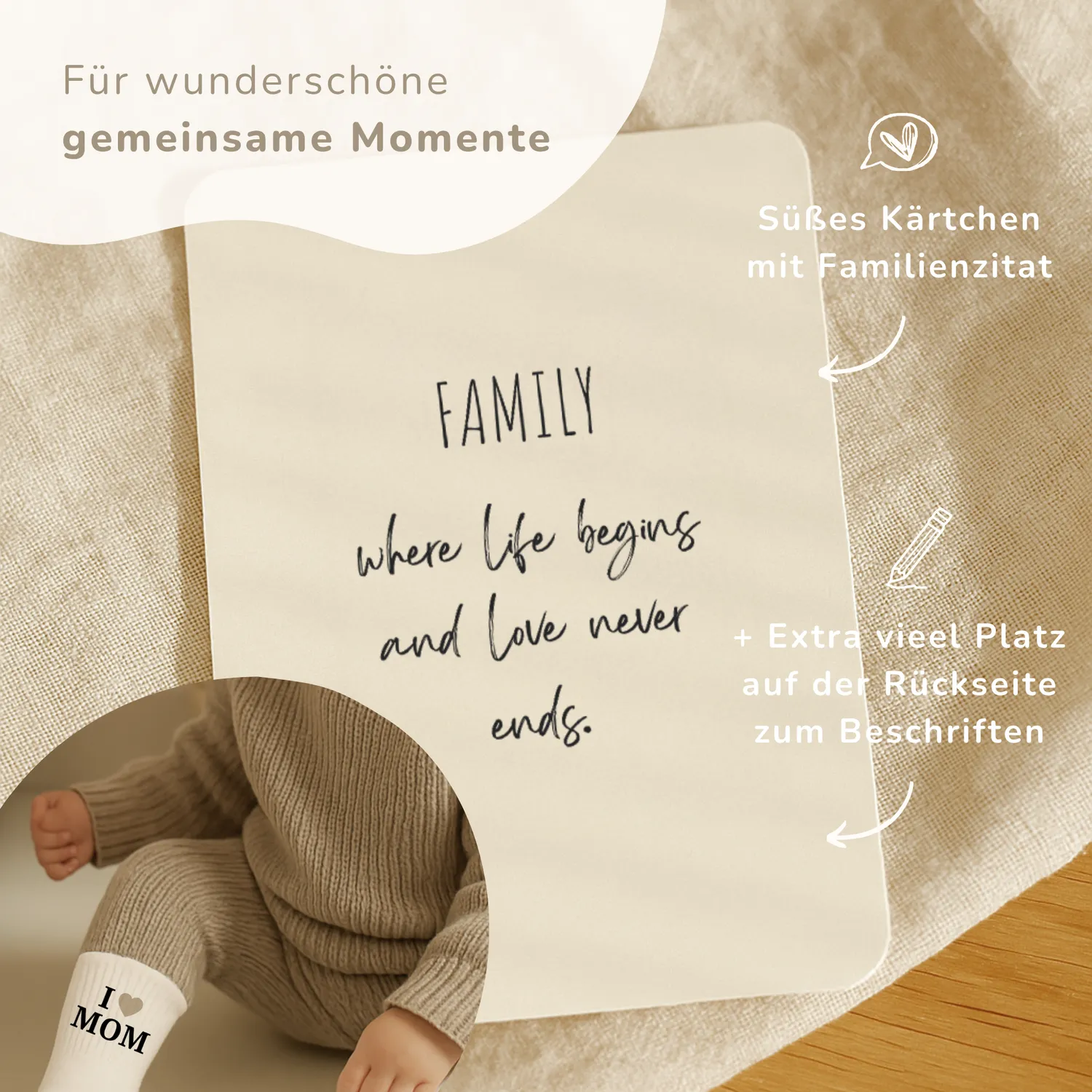 MeinBaby123 Babysocken Set I love Mom Baumwolle Karte