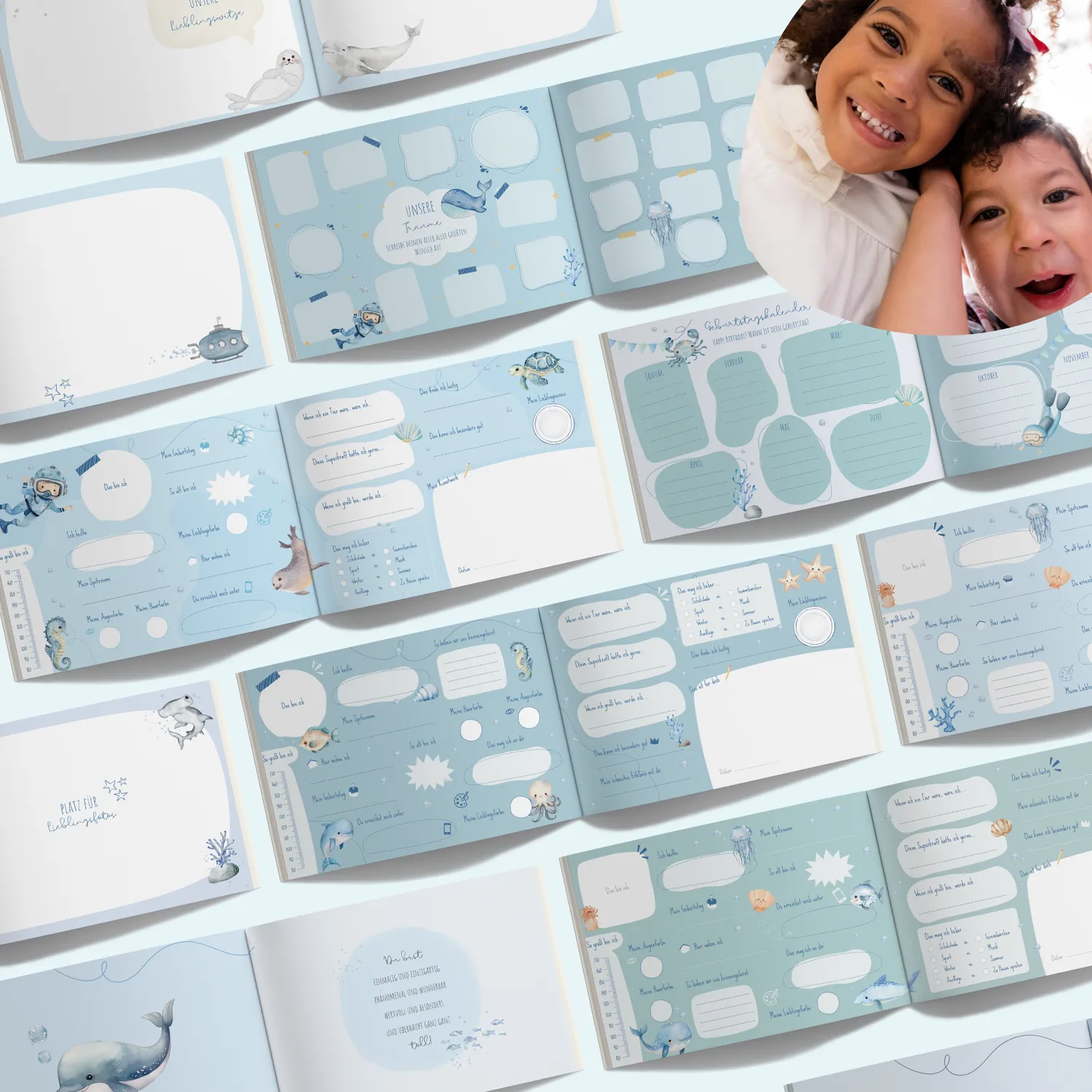 MeinBaby123 Unterwasserwelt Freundebuch Kinder gebunden 76 Seiten