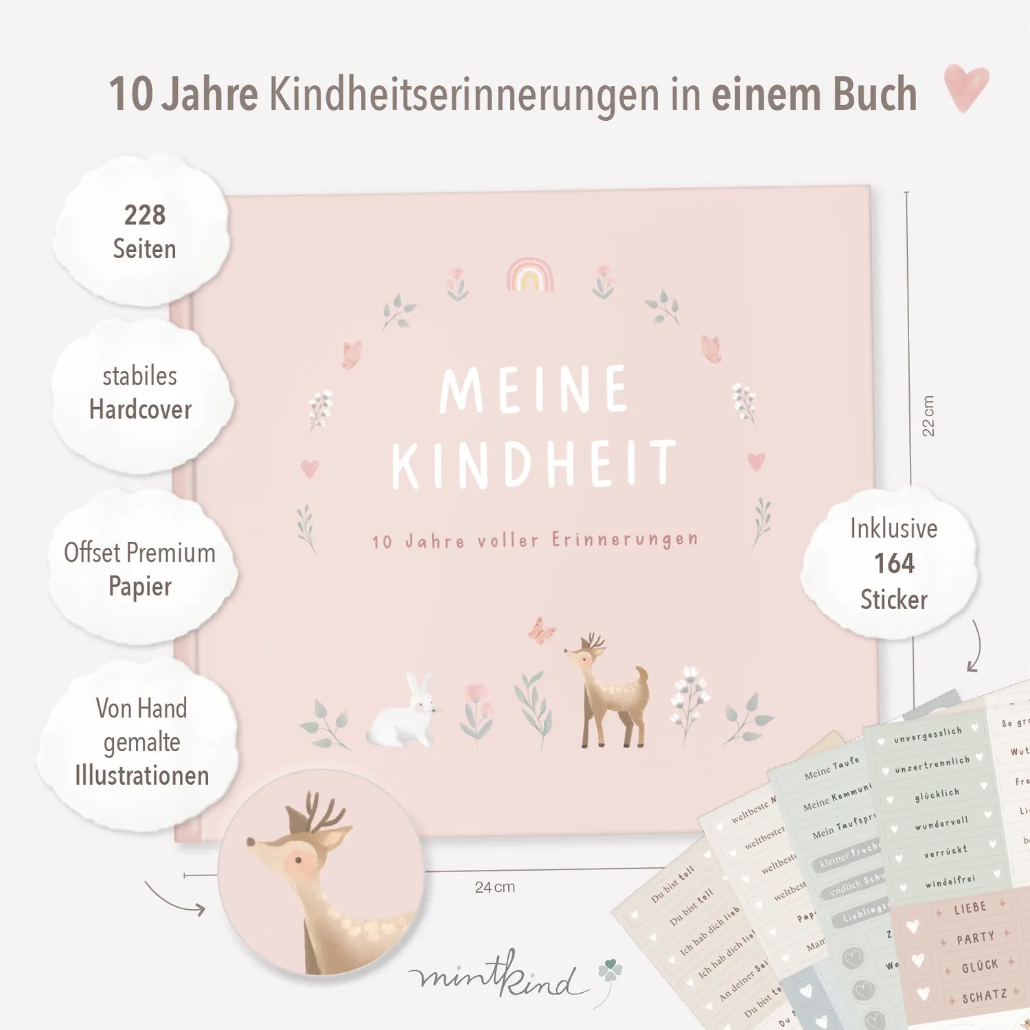 MINTKIND Meine Kindheit Erinnerungsalbum Wald 228 Seiten