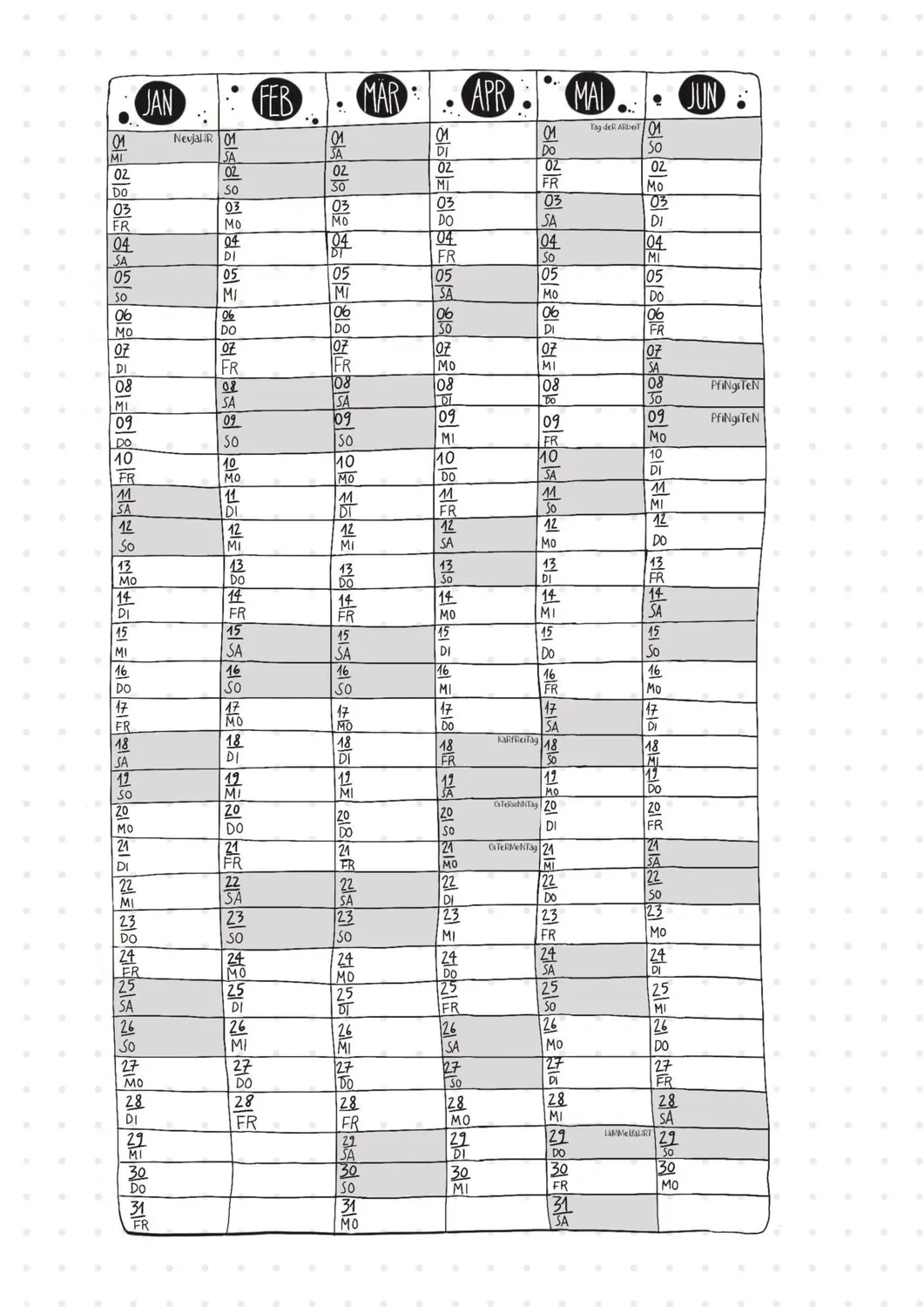 Isensee Verlag Punktum Bulletjournal Kalender Planer