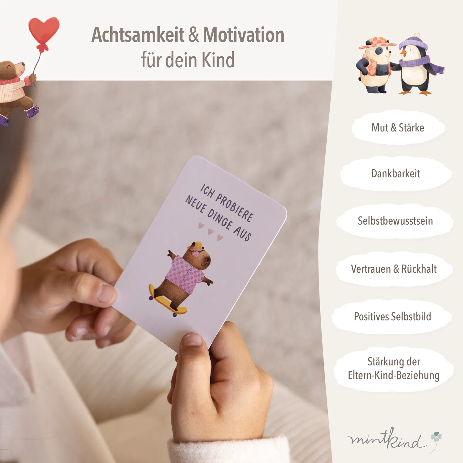 MINTKIND Affirmationskarten Kinder 35 Karten A7