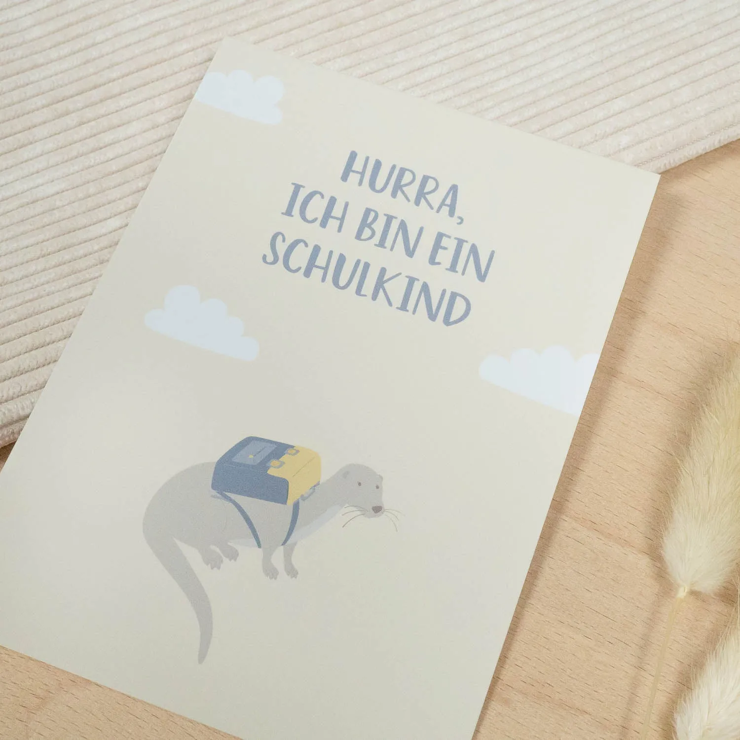 MINTKIND Hurra ich bin ein Schulkind Postkarte Natur