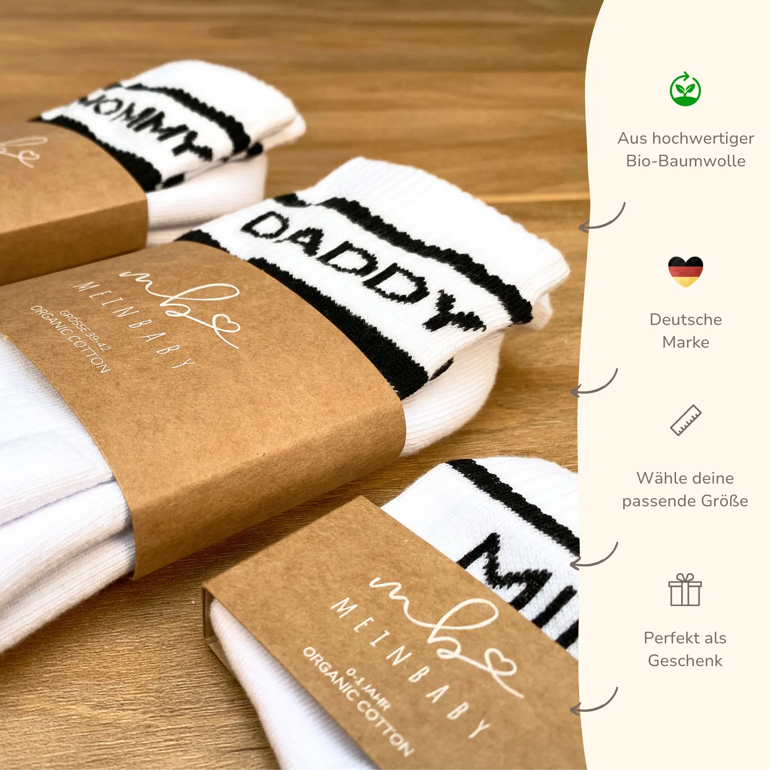 MeinBaby123 Mommy & Mini Retro-Socken Set Bio-Baumwolle