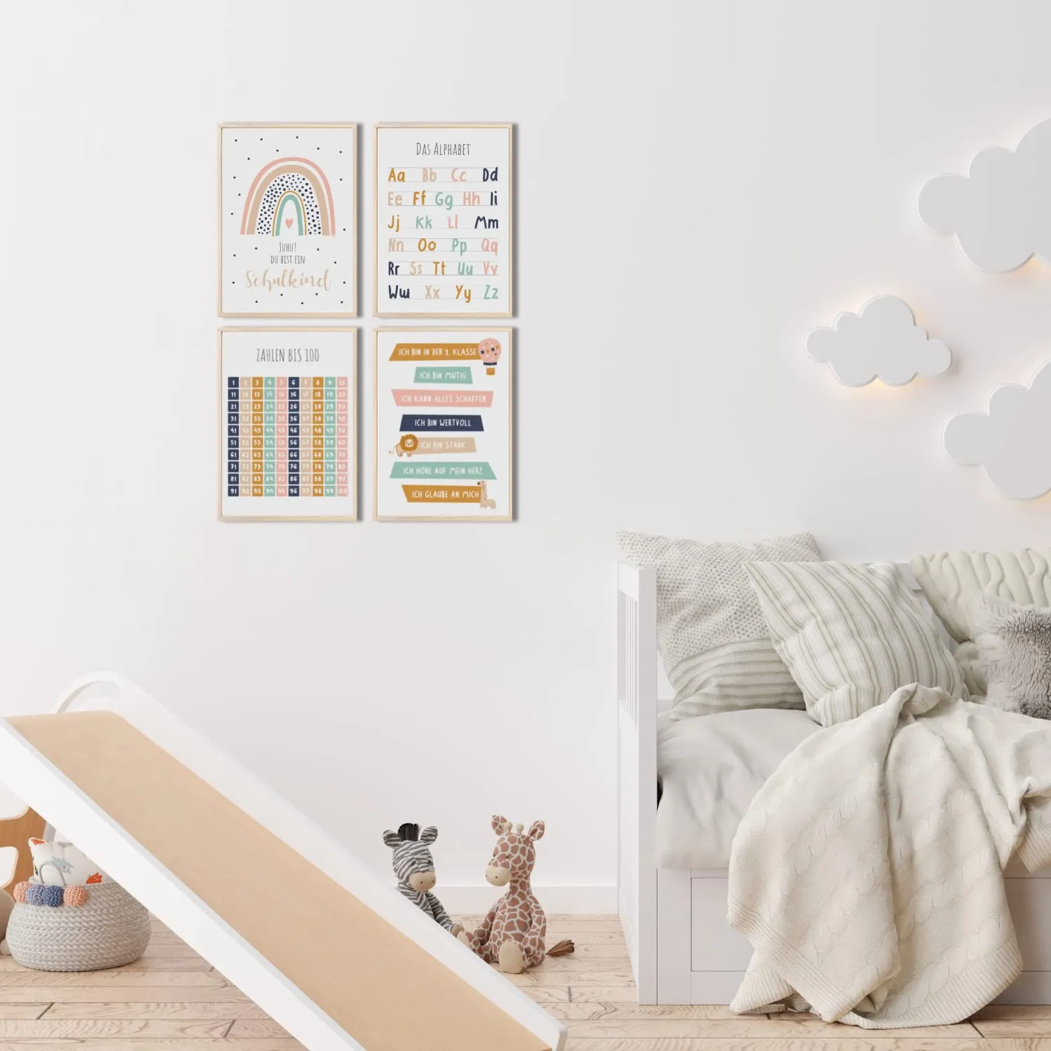 MeinBaby123 Lernposter ABC Zahlen 4er Set A4