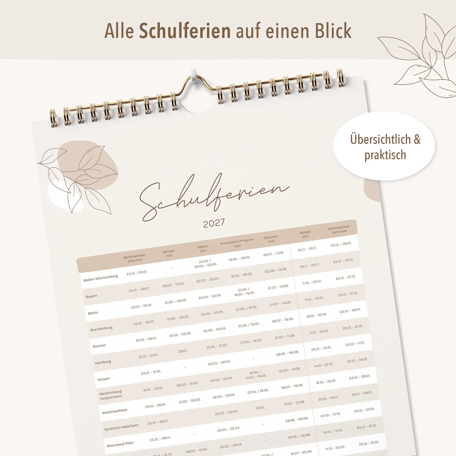 MINTKIND kind of hazel Familienkalender 2027 Wand