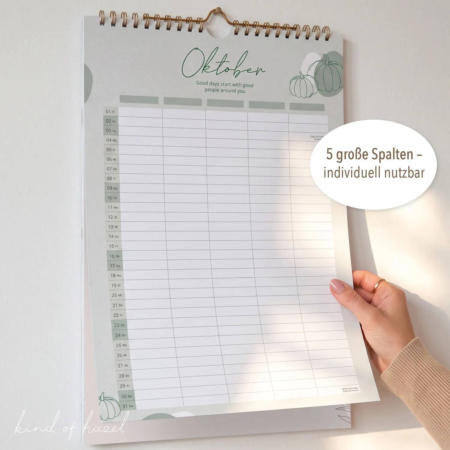 MINTKIND kind of hazel Familienkalender 2027 Wand