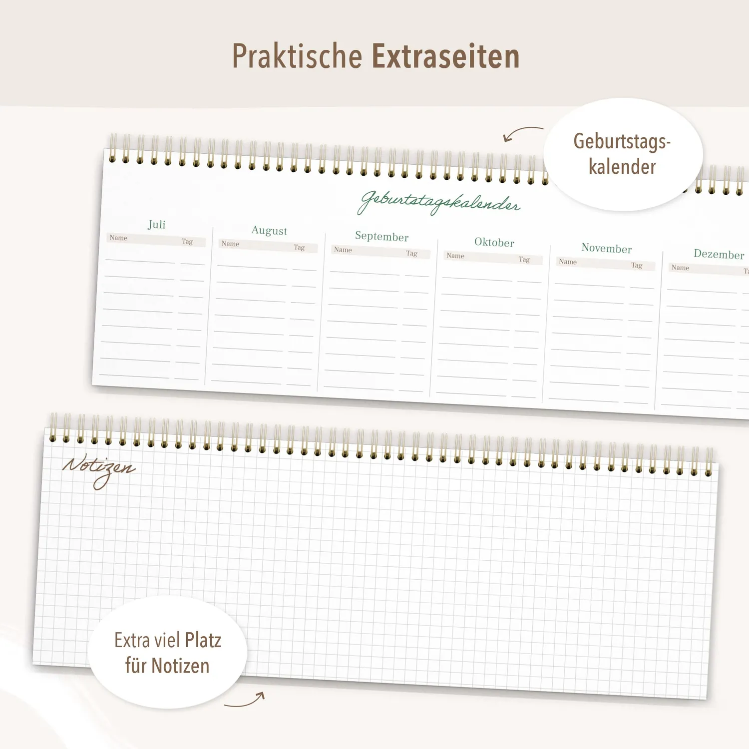 MINTKIND kind of hazel Tischkalender 2027 Leo 52 Wochen