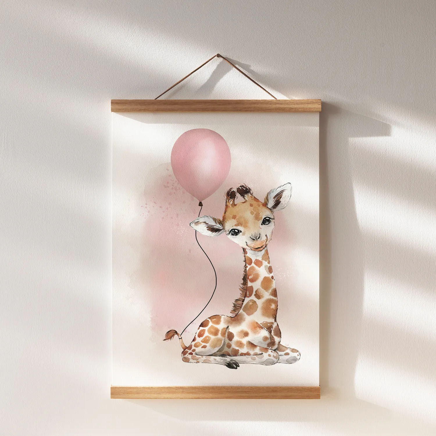 MeinBaby123 Kinderzimmer Poster 3er Set A4 Giraffe rosa