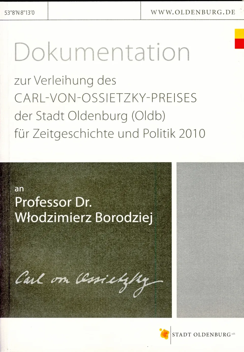 Isensee Nordwest Ossietzky-Preis 2010 Borodziej Dokumentation