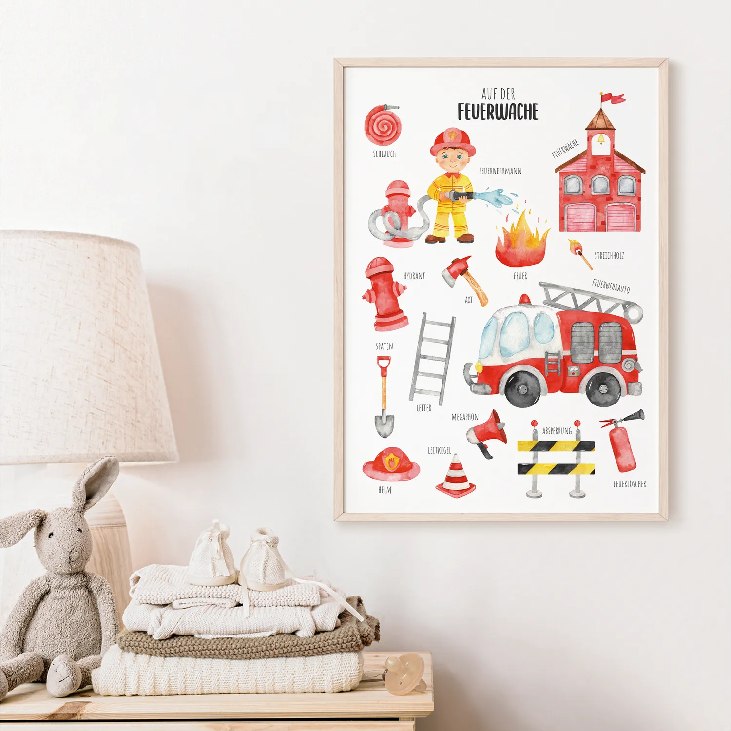 MeinBaby123 Feuerwehr Kinderzimmerposter A2 matt