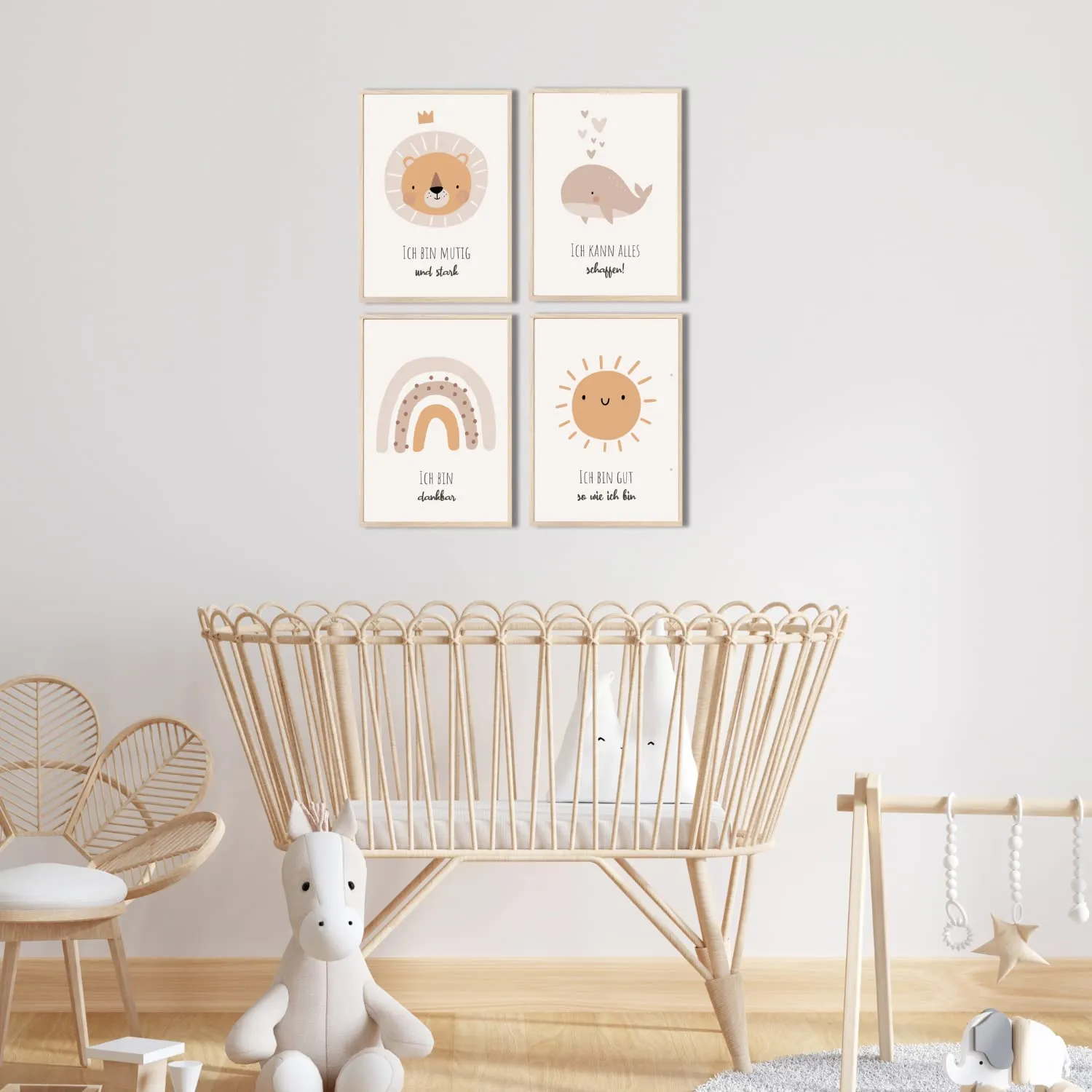 MeinBaby123 Kinderzimmerposter Affirmationen A4 4er Set