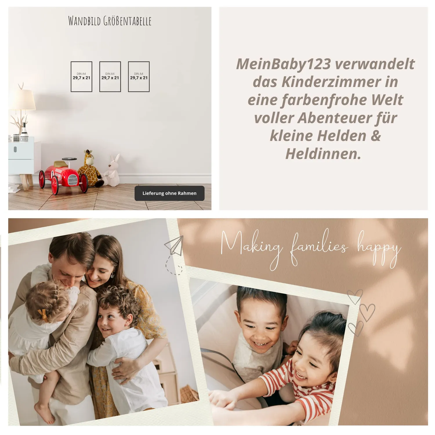 MeinBaby123 Bagger Poster 3er Set A4 matt