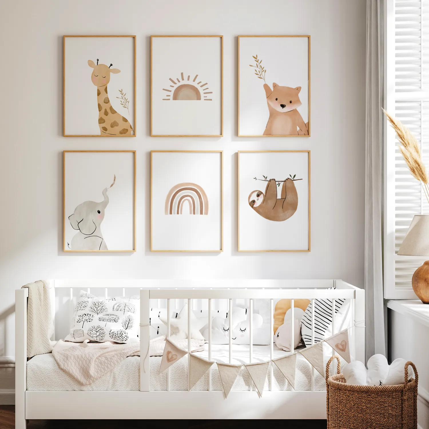 MeinBaby123 Faultier & Freunde Poster 6er Set A4 matt