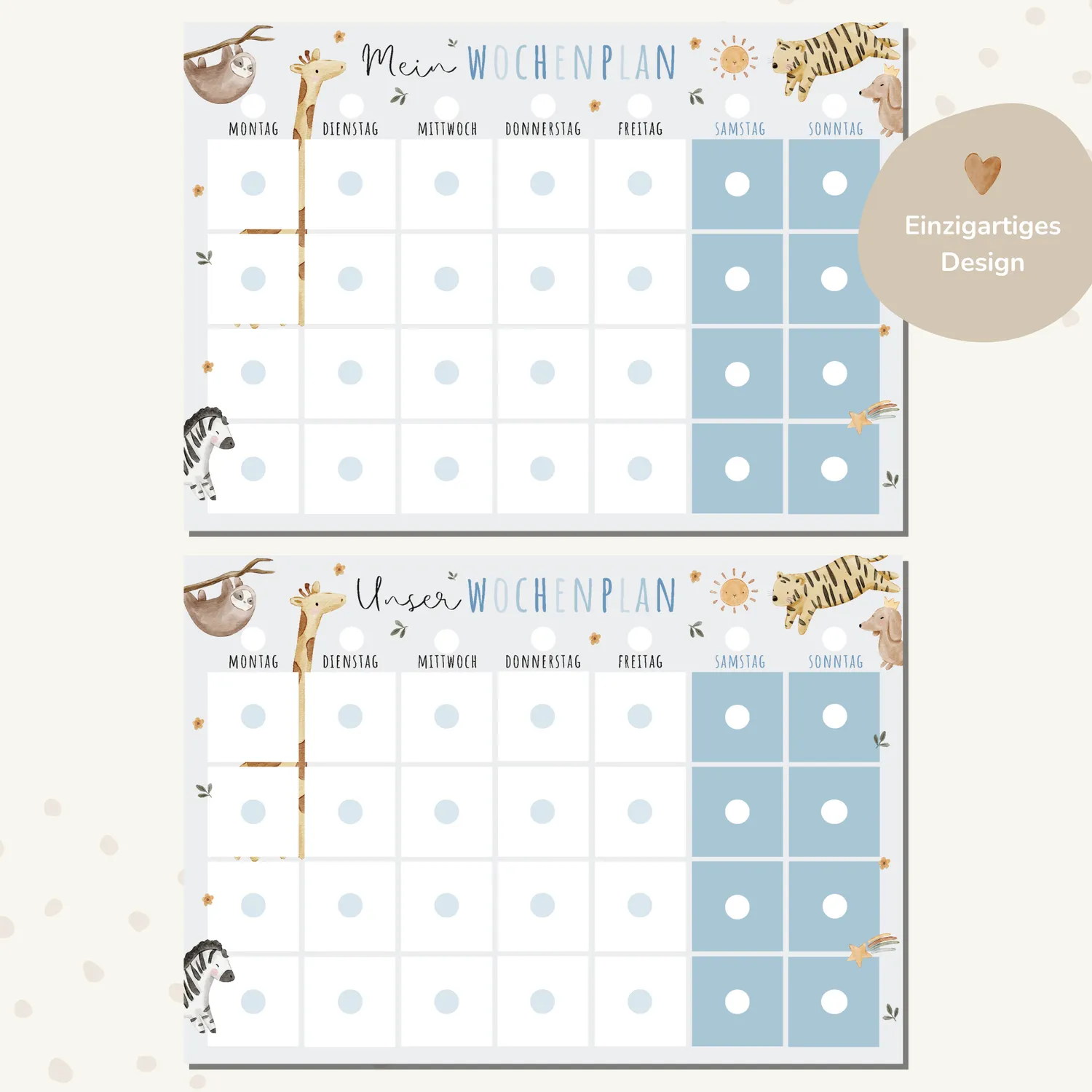 MeinBaby123 Wochenplan Kinder Boho Planer zum Ausdrucken