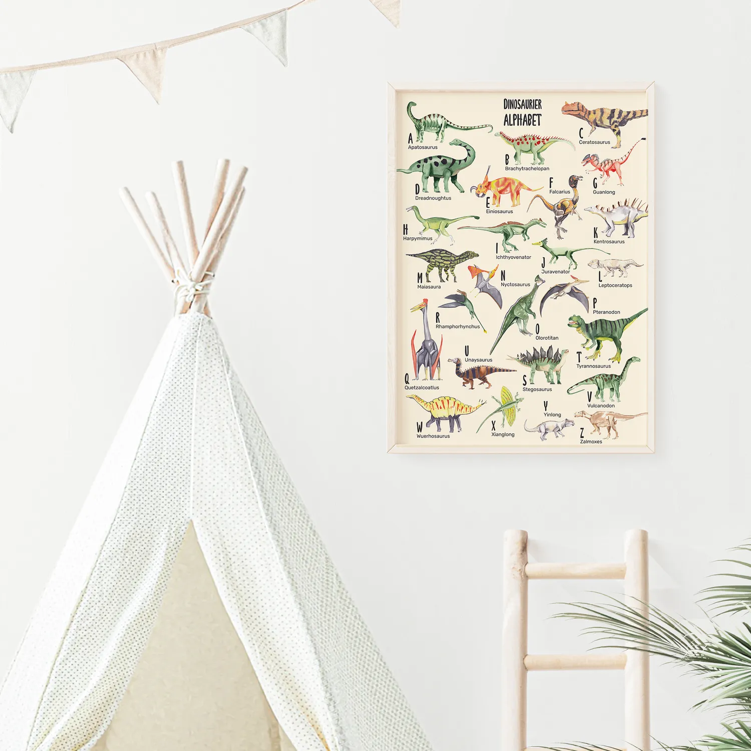 MeinBaby123 Dino ABC Poster A2 Lernposter