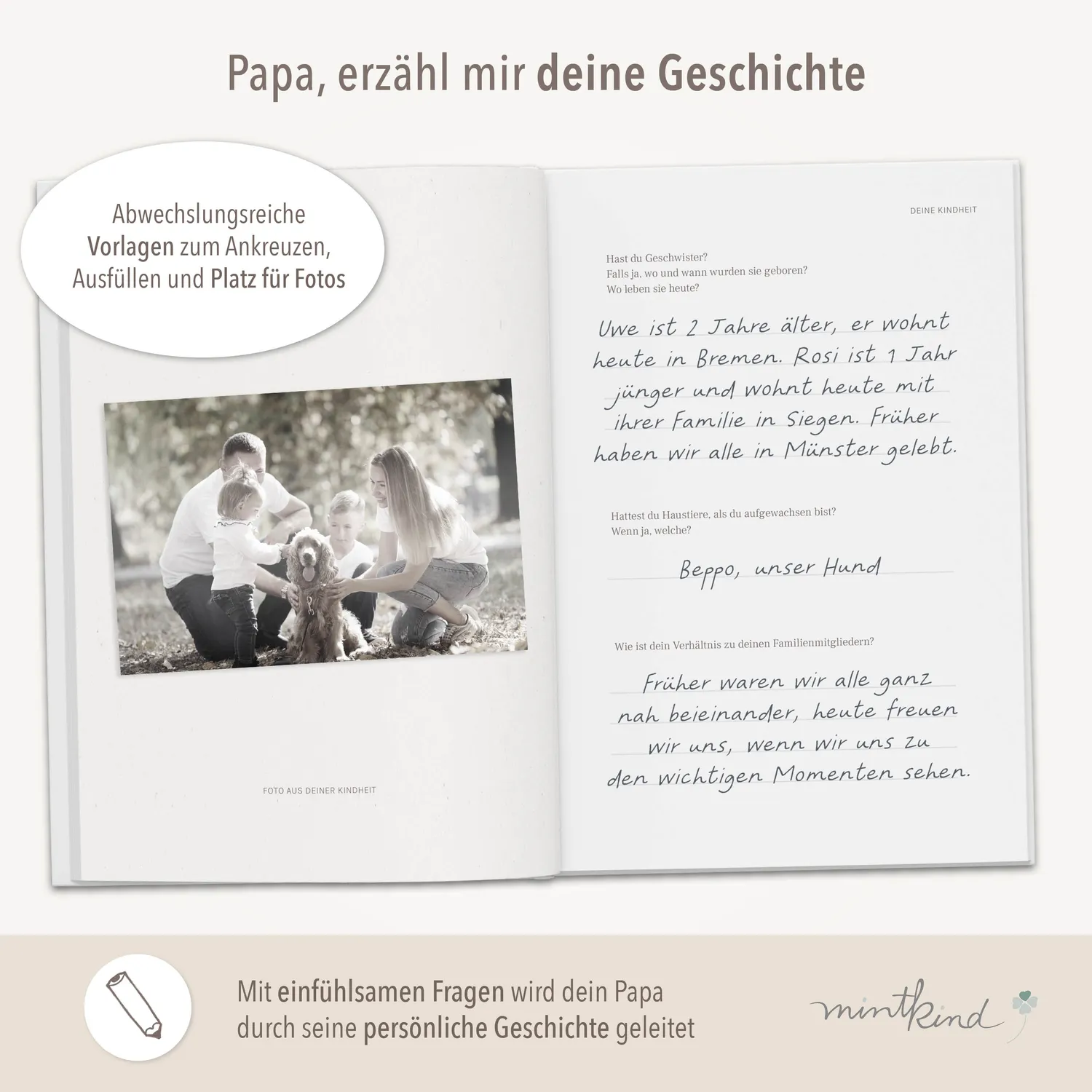 MINTKIND Dein Leben Papa Erinnerungsbuch Vater 112 Seiten