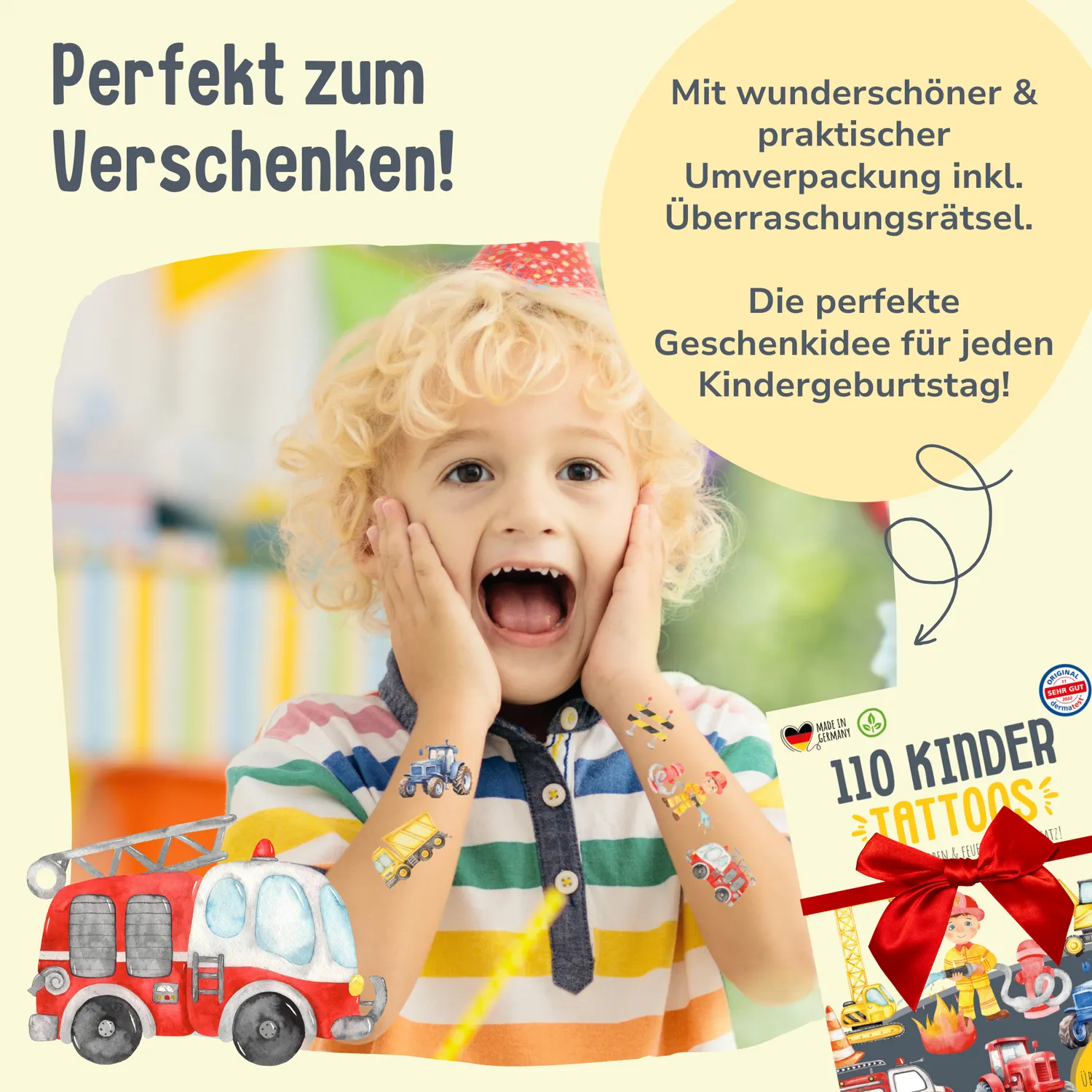 MeinBaby123 Bagger Kinder Tattoos 110er hautfreundlich