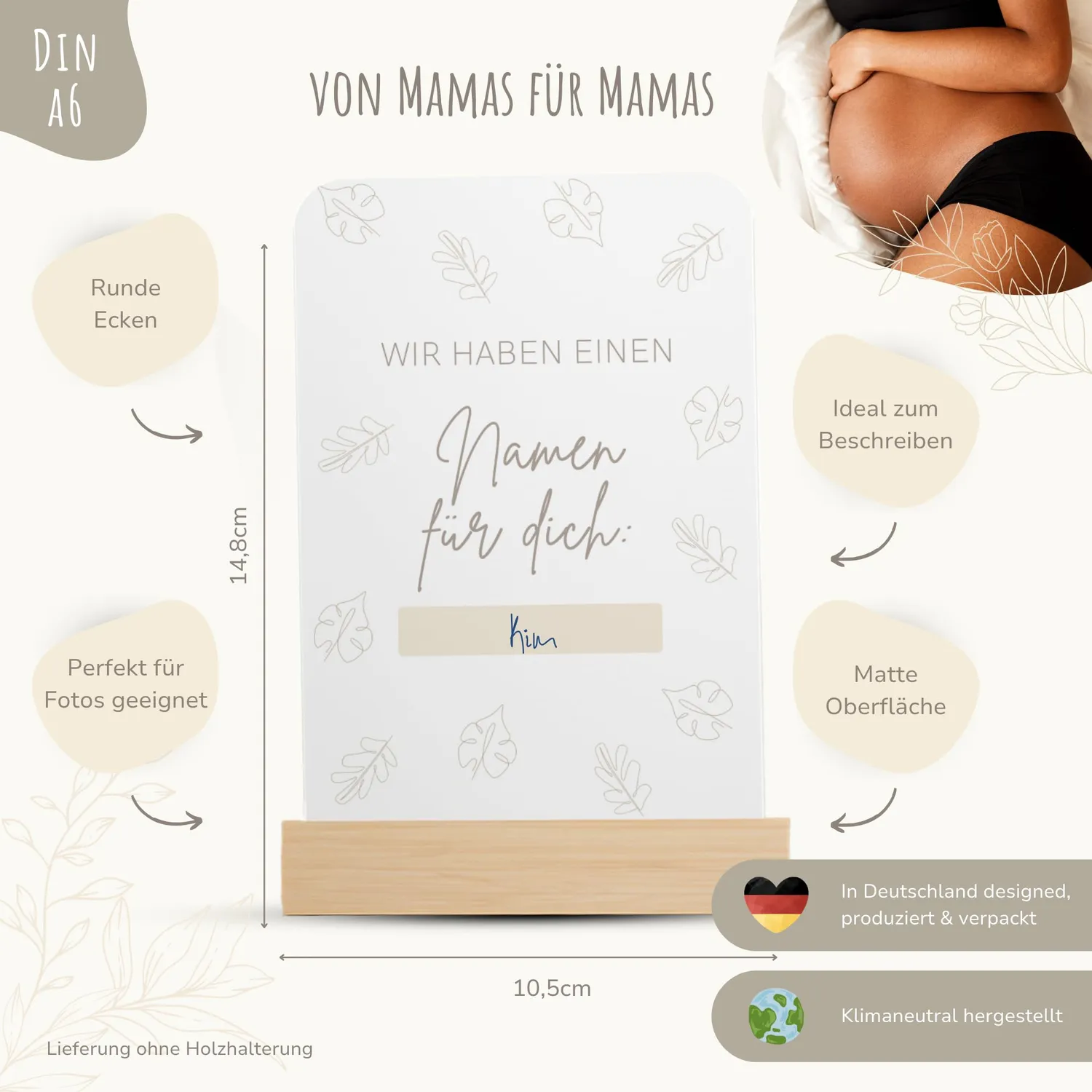 MeinBaby123 Meilensteinkarten Schwangerschaft beige boho 42er Set