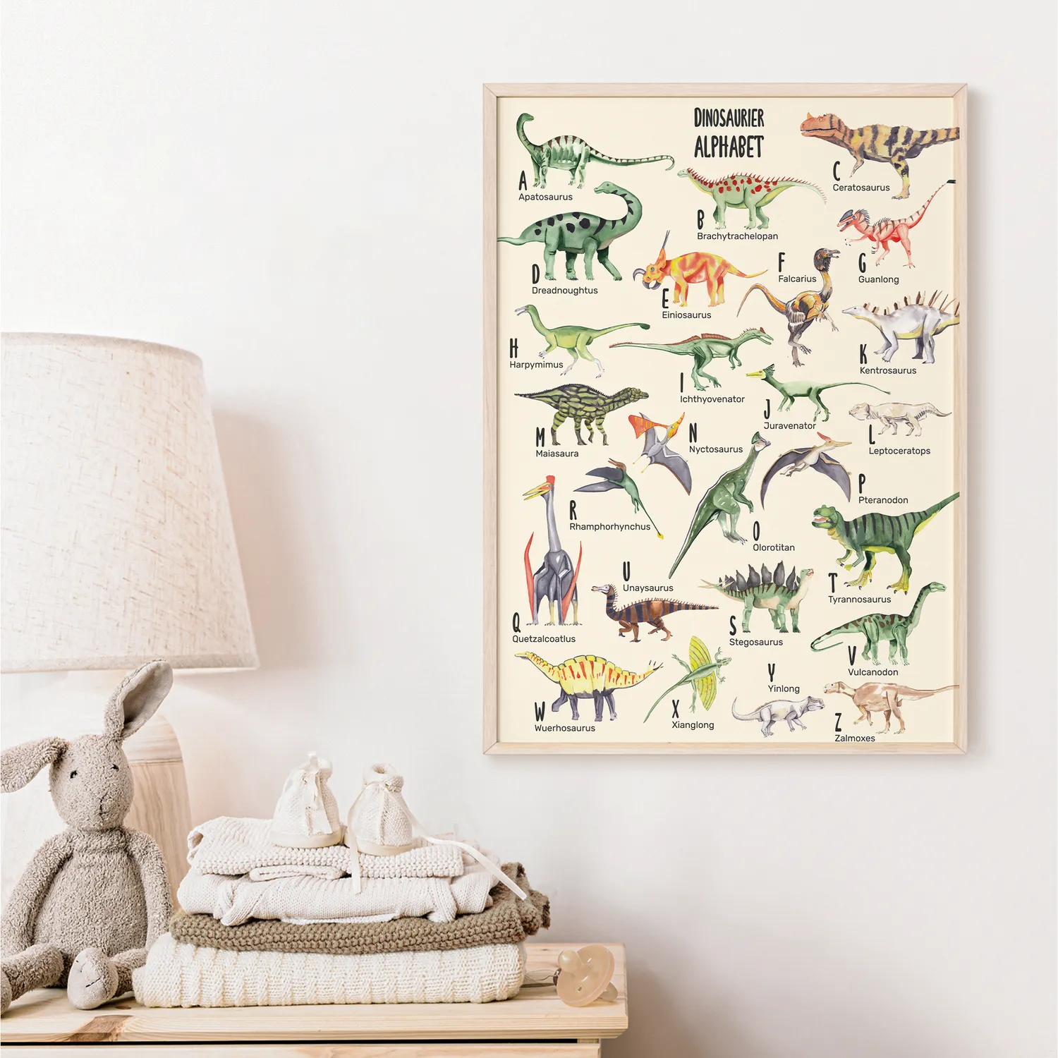 MeinBaby123 Dino ABC Poster A2 Lernposter