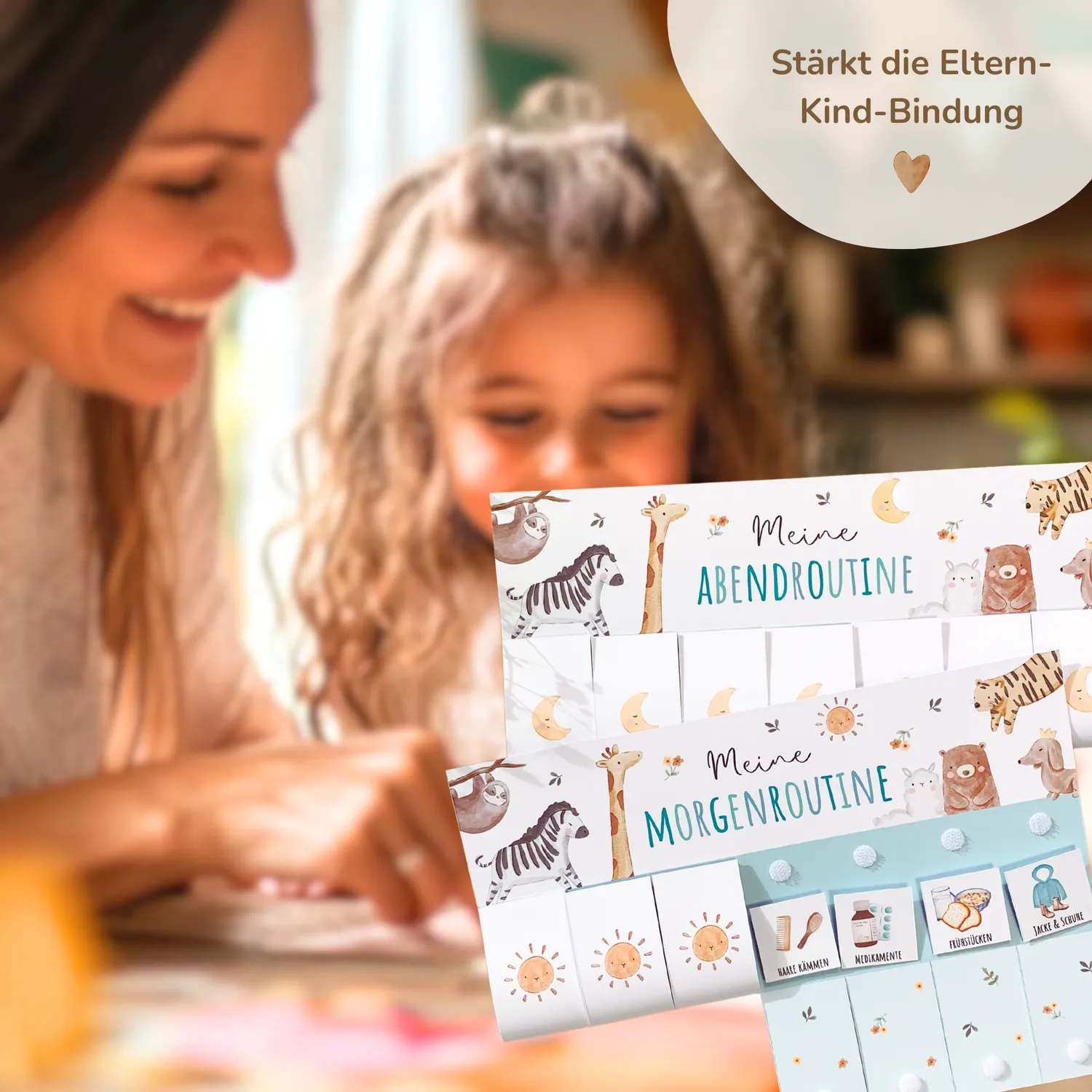 MeinBaby123 Morgen- Abendroutine Routineplan Ausdrucken Boho Türkis PDF