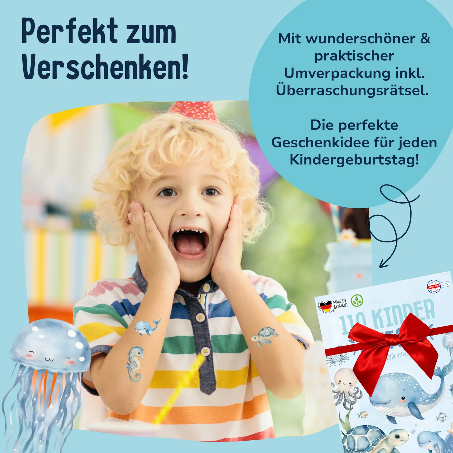 MeinBaby123 Unterwasserwelt Kinder-Tattoos 110er hautfreundlich
