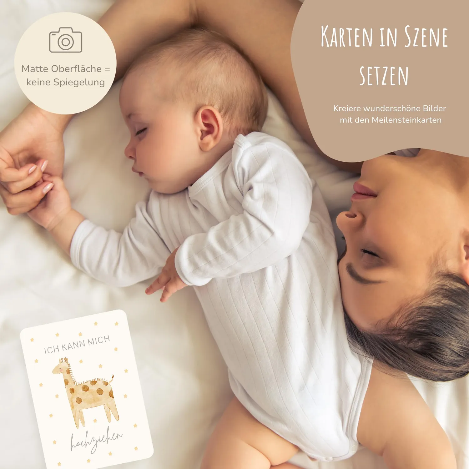 MeinBaby123 Dein erstes Jahr Meilensteinkarten 50er beige Boho