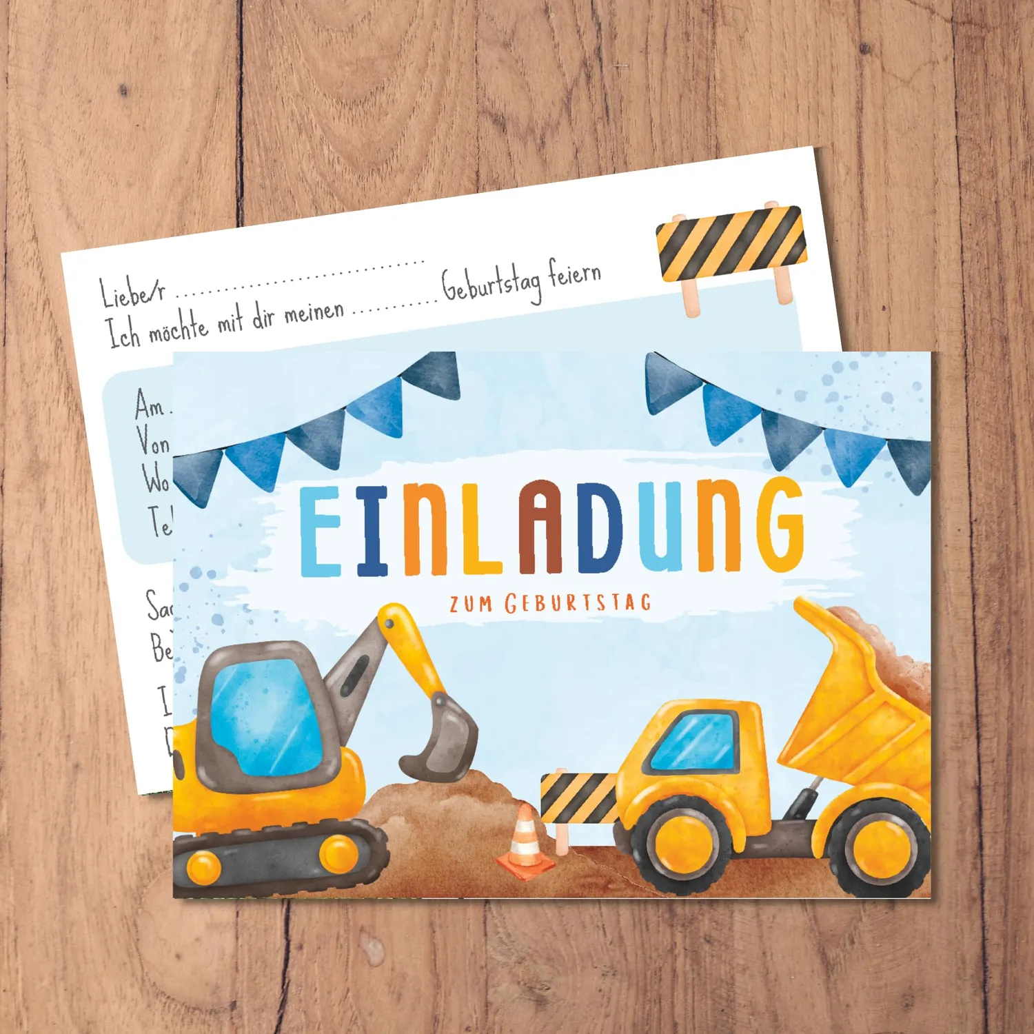 MeinBaby123 Einladungskarten Kindergeburtstag 10er Kraftpapier