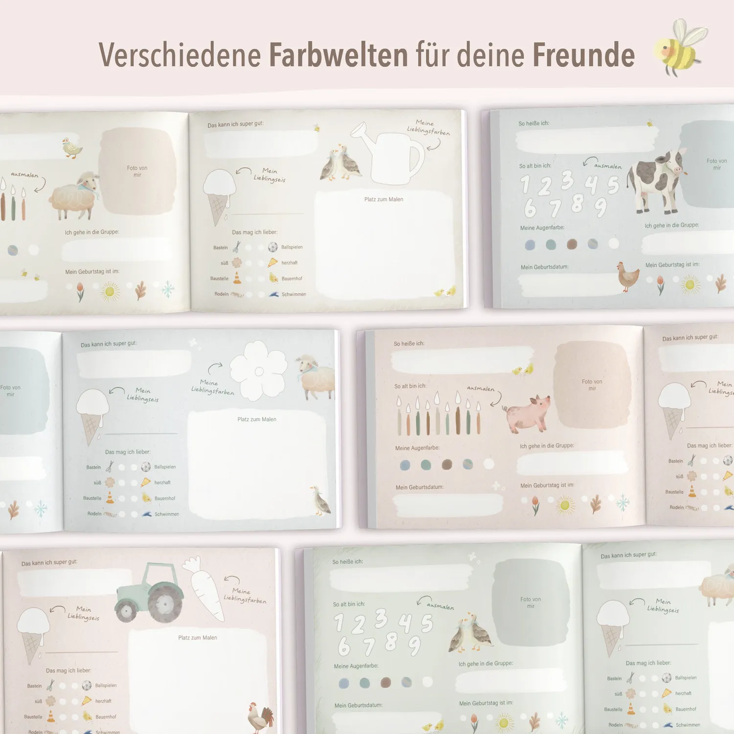 MINTKIND Bauernhof Freundebuch Kindergarten 25 Freunde