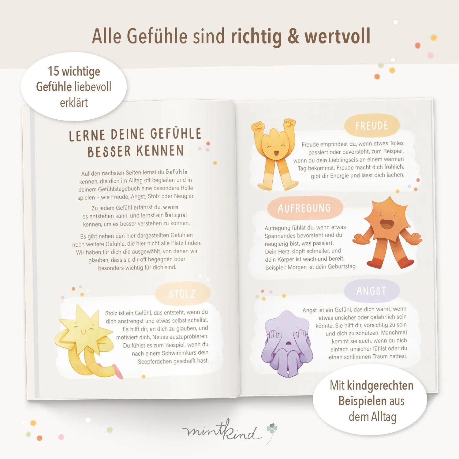 MINTKIND Gefühlstagebuch für Kinder Tagebuch 100 Tage