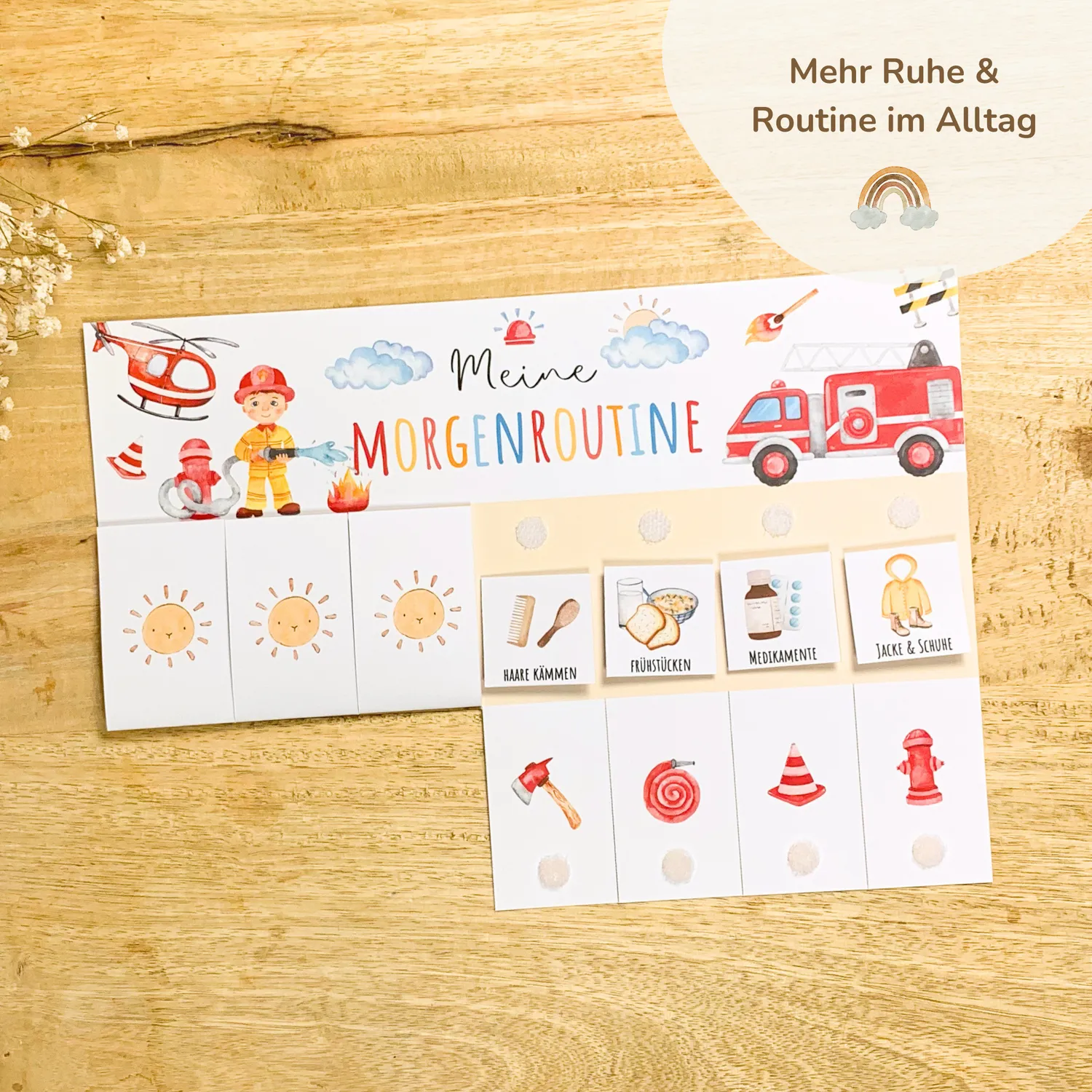 MeinBaby123 Morgen- & Abendroutine Feuerwehr Routineplan PDF