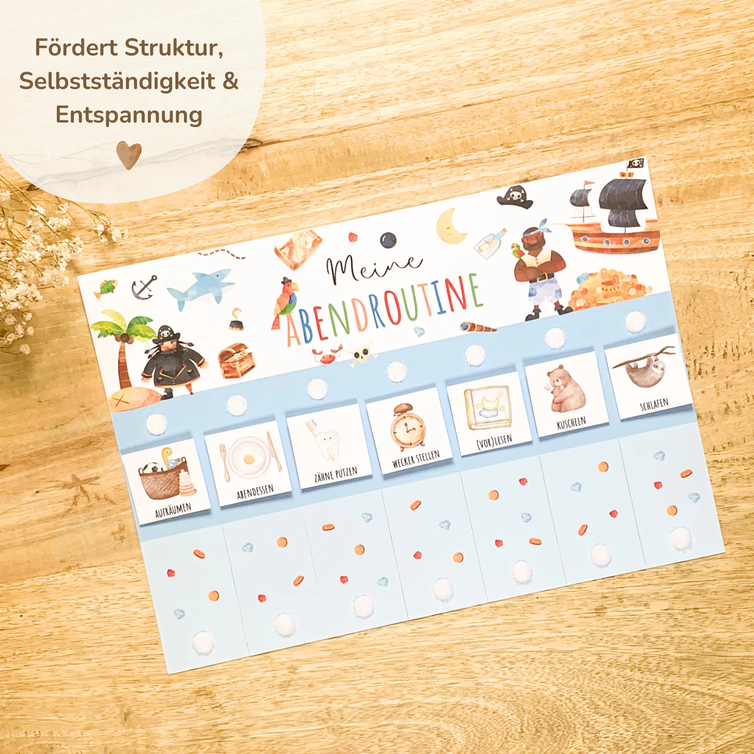 MeinBaby123 Pirat Morgen- Abendroutine Routineplan PDF Download