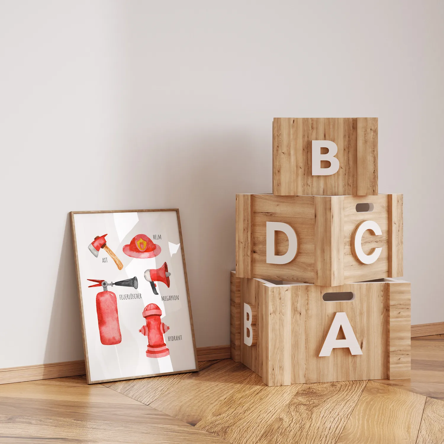 MeinBaby123 Kinderzimmerposter Feuerwehr 3er A4